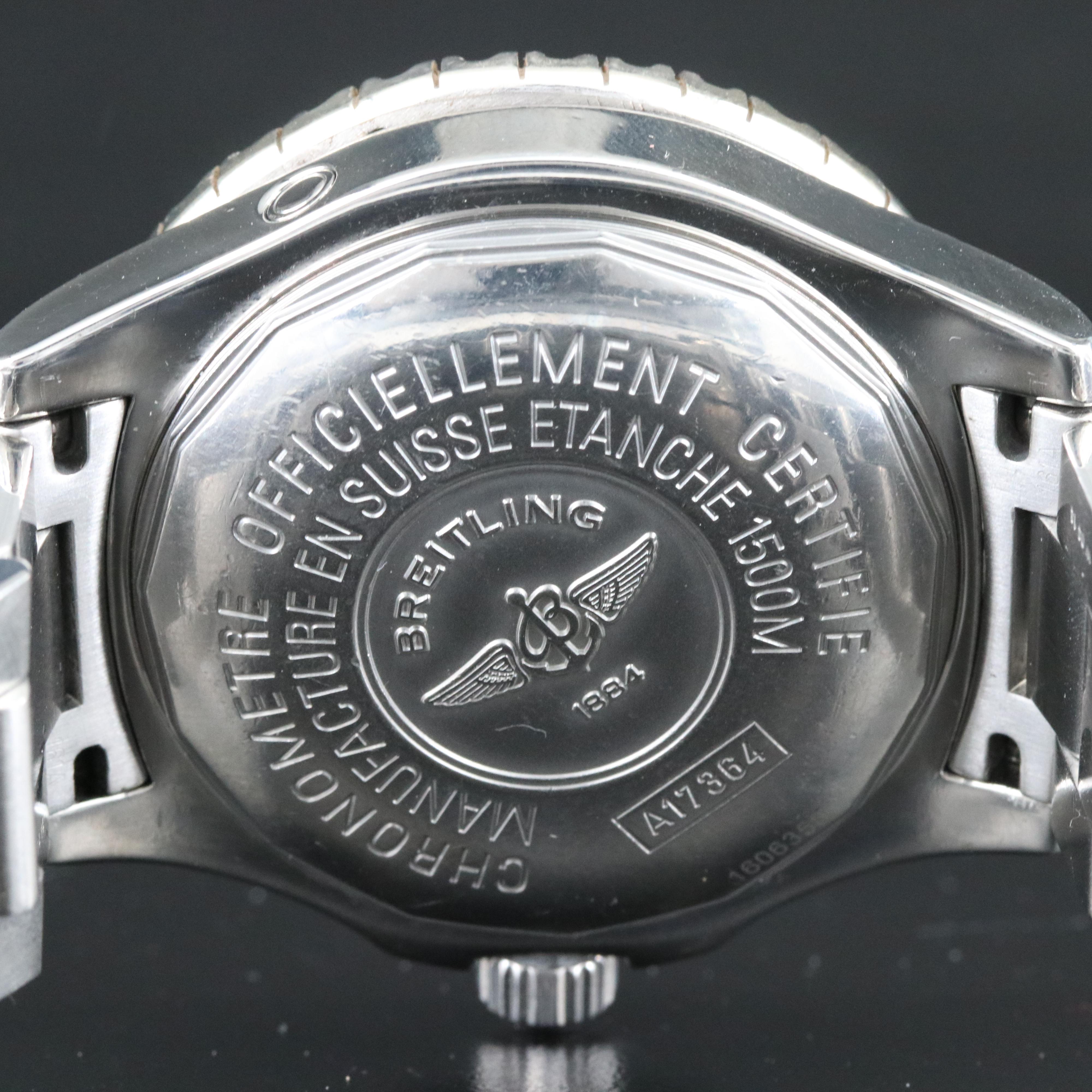 Breitling Superocean A17364 Custom 4.38CTW Diamond Bezel Steel Automatic Watch