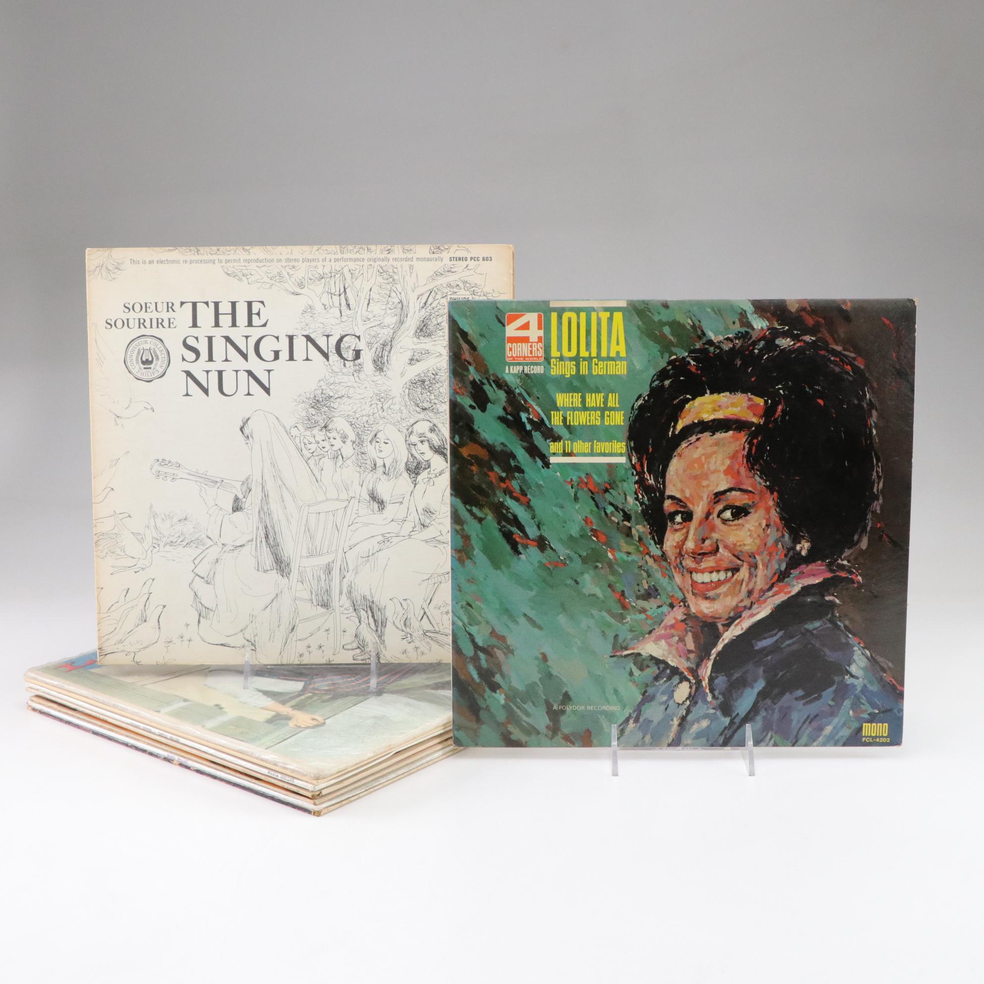 "The Singing Nun" with Lolita, The Sistine Choir & More Vinyl Record Albums, 60s