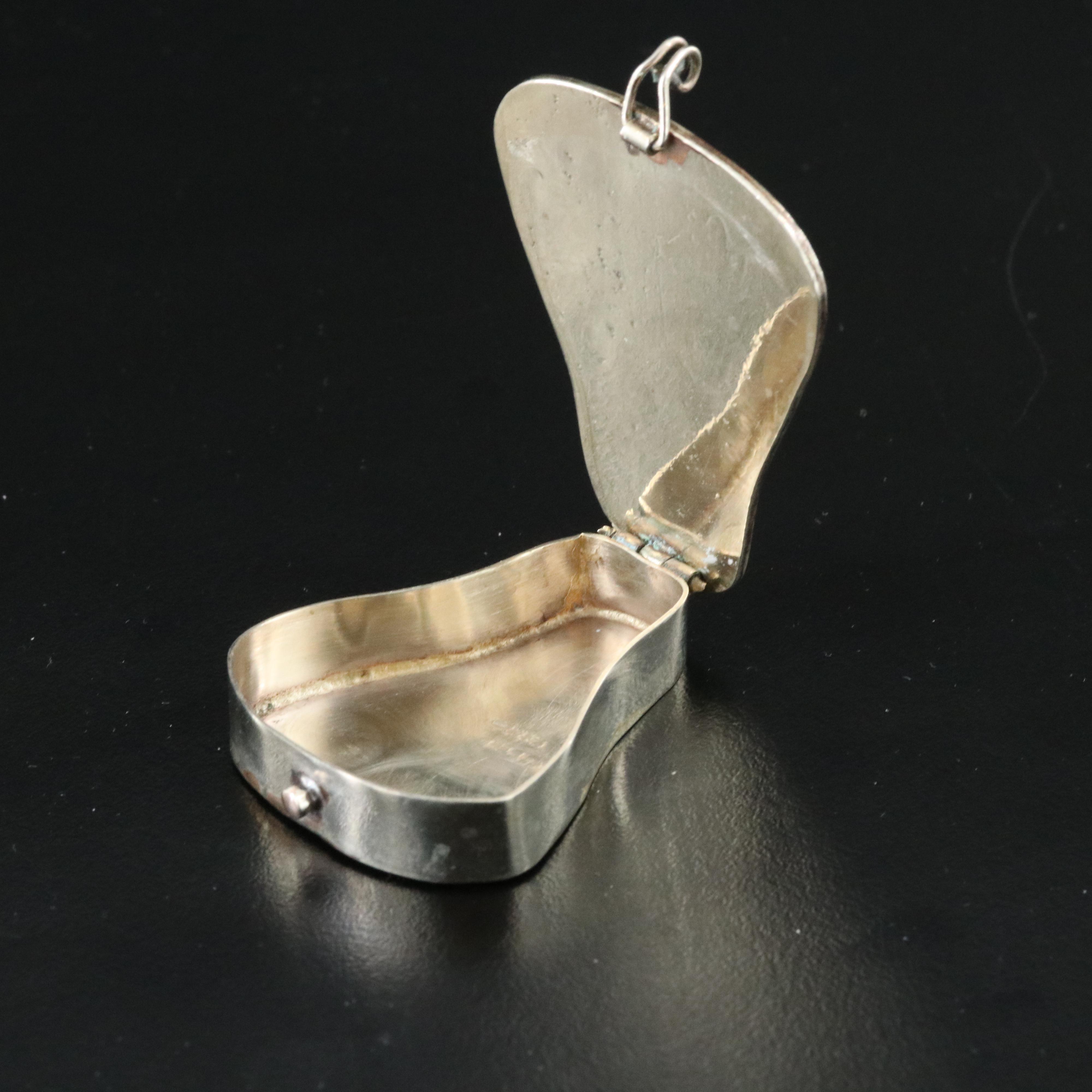 Vintage Mexican Enamel Inlay Locket