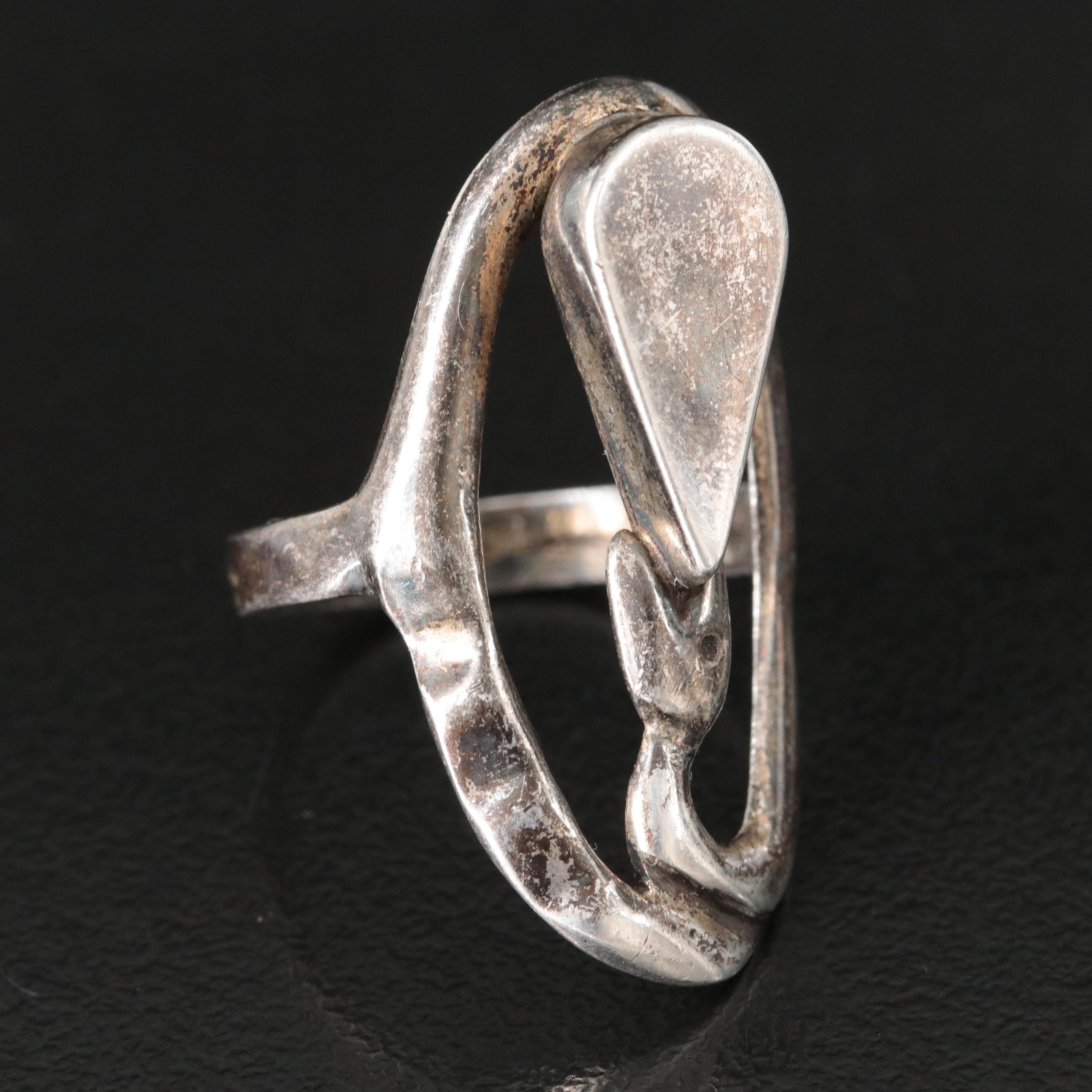 Modern Mexican Sterling Snake Ring