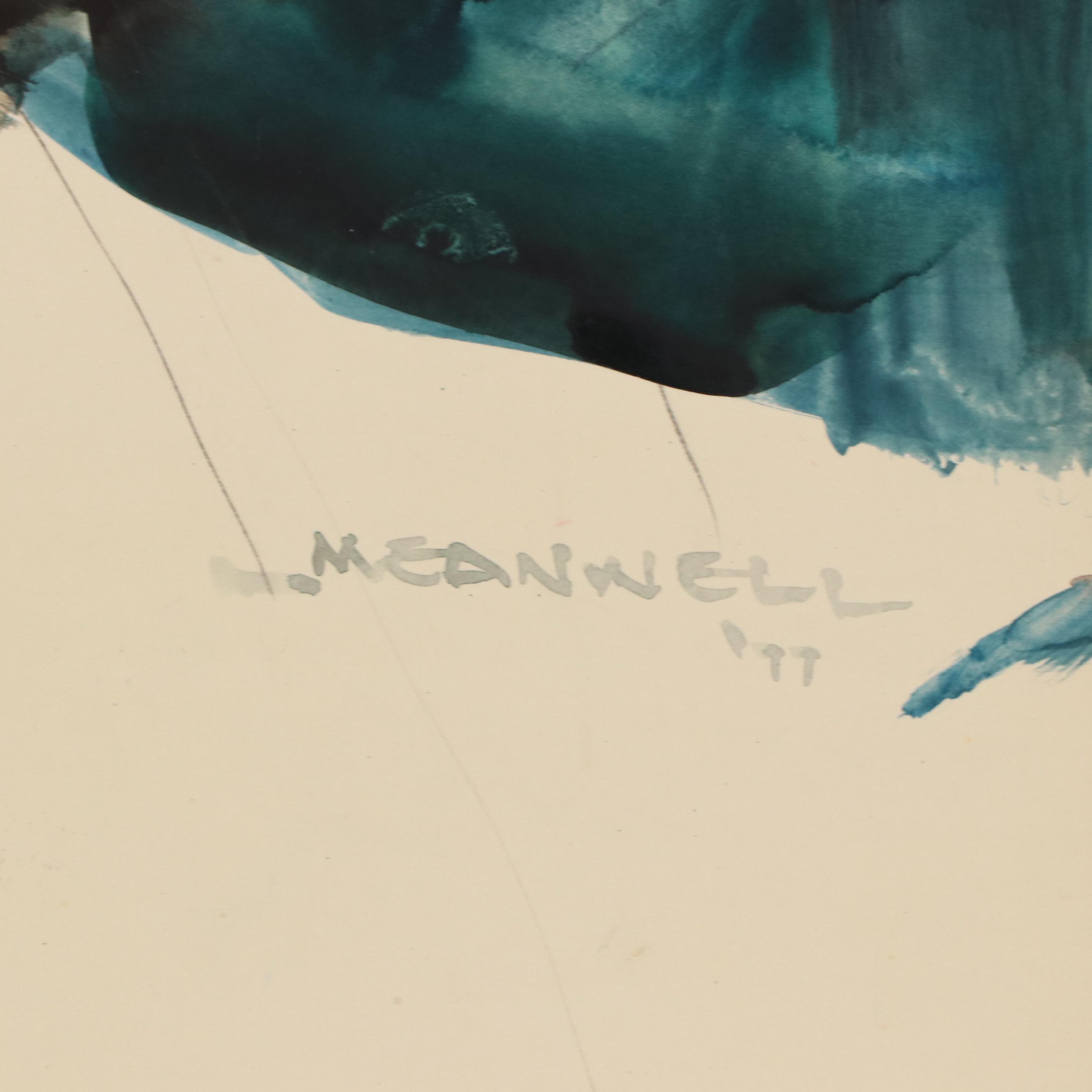 Jack Meanwell Modern Watercolor Portrait, 1977