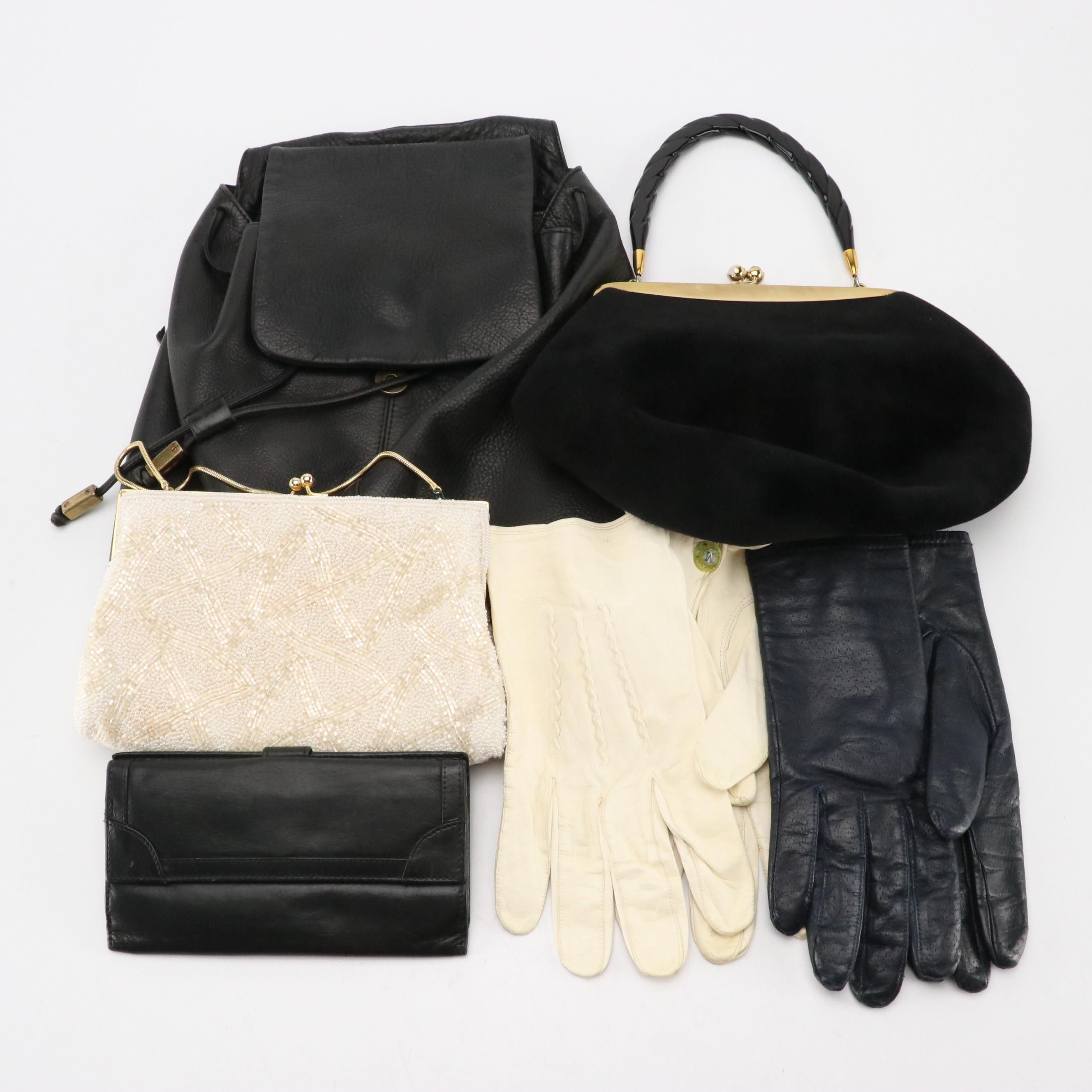 Stone Mountain Leather Sling Bag, Walborg Beaded Clutch, Leather Gloves & More