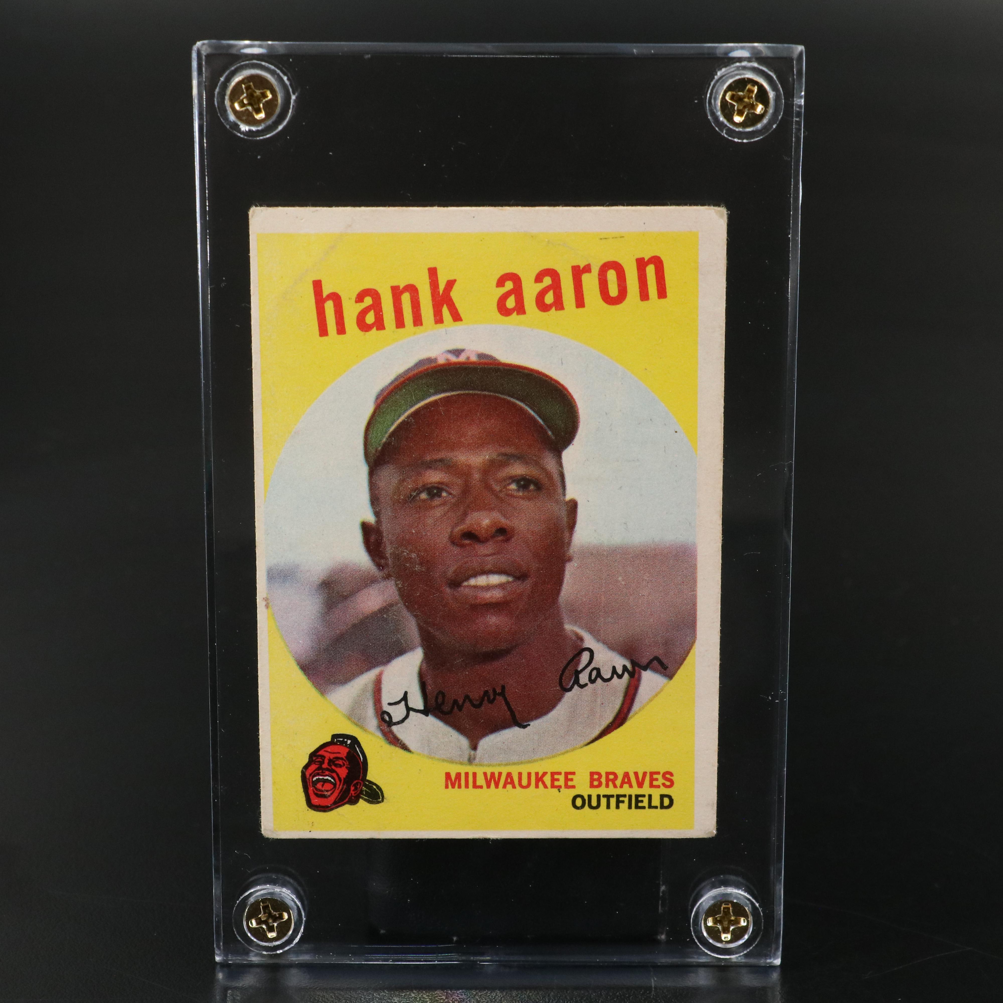 1959 Topps Hank Aaron Milwaukee Braves Baseball Card