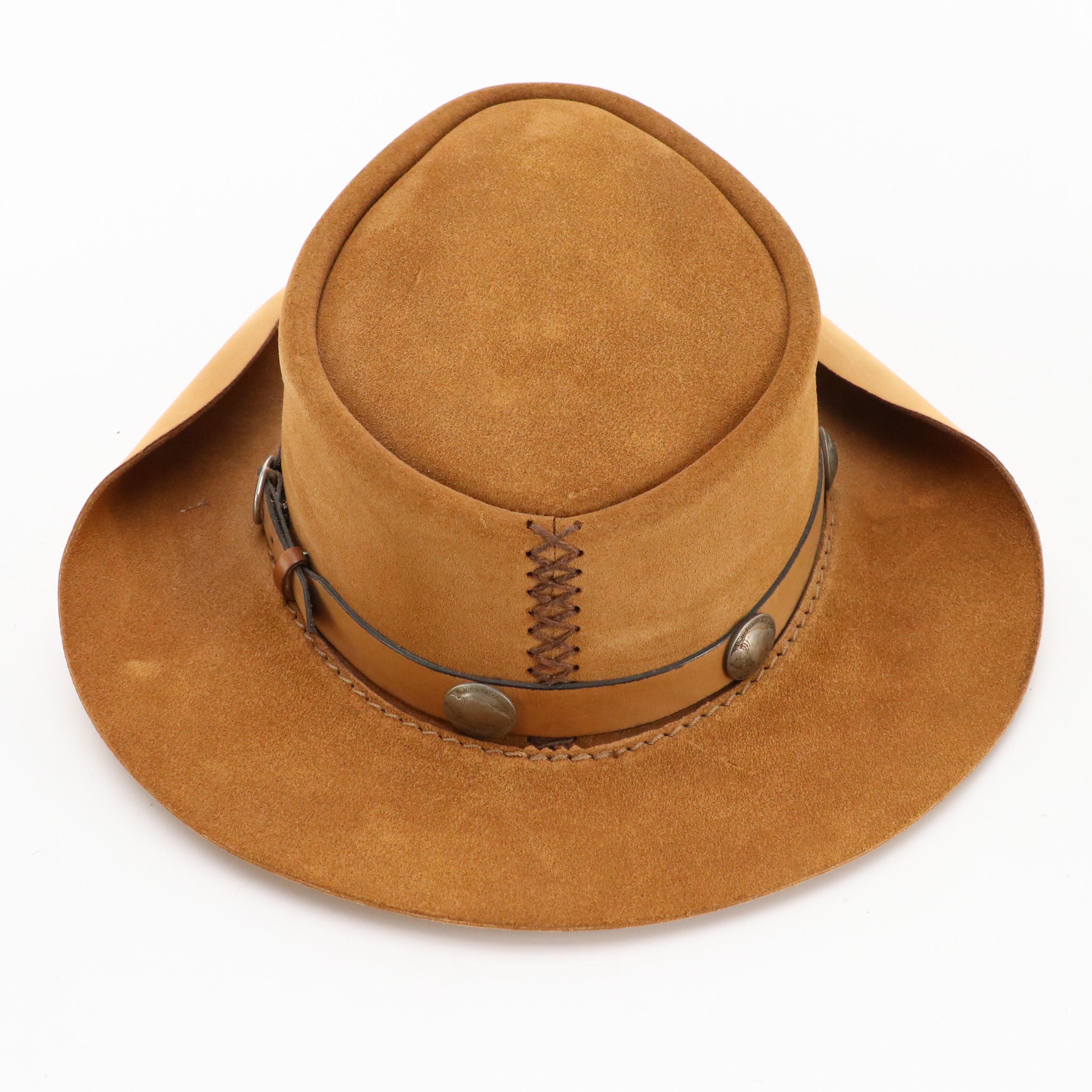 Handcrafted Leather Buffalo Nickel Gambler Hat by Head ’N’ Home