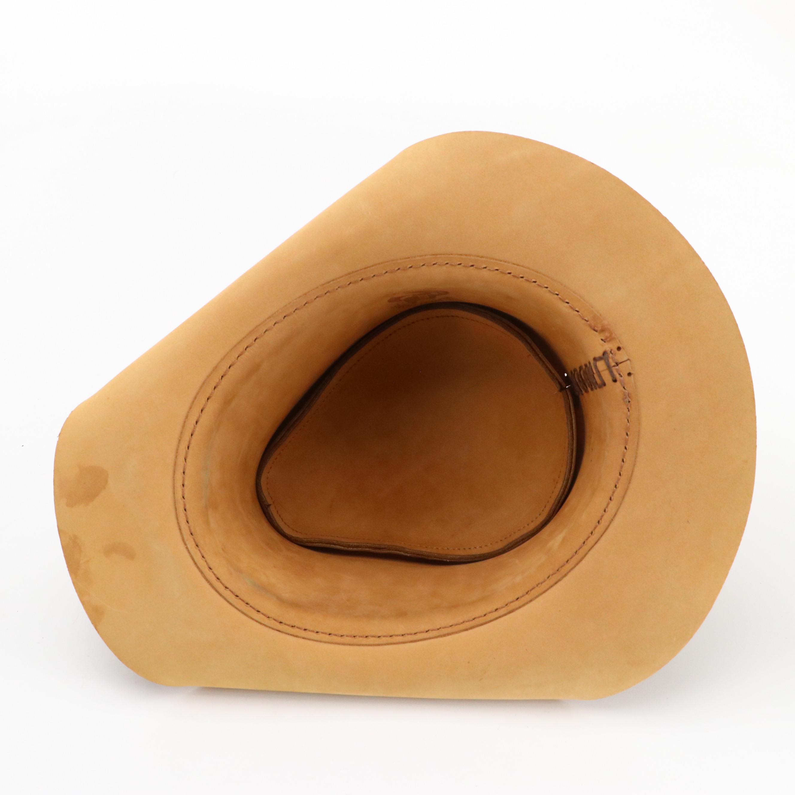 Handcrafted Leather Buffalo Nickel Gambler Hat by Head ’N’ Home