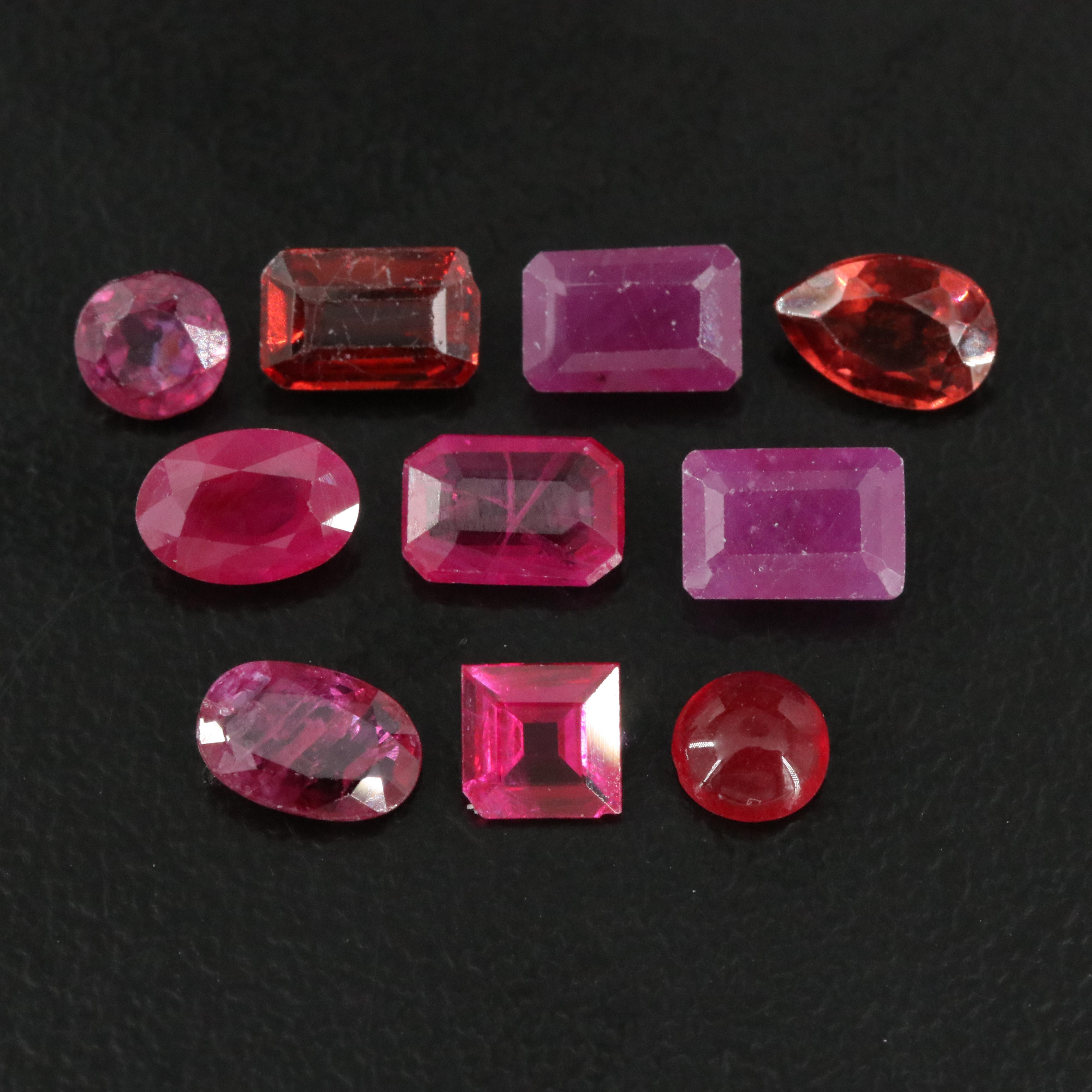Loose 6.04 CTW Gemstone Lot Including Garnet, Quartz and Ruby