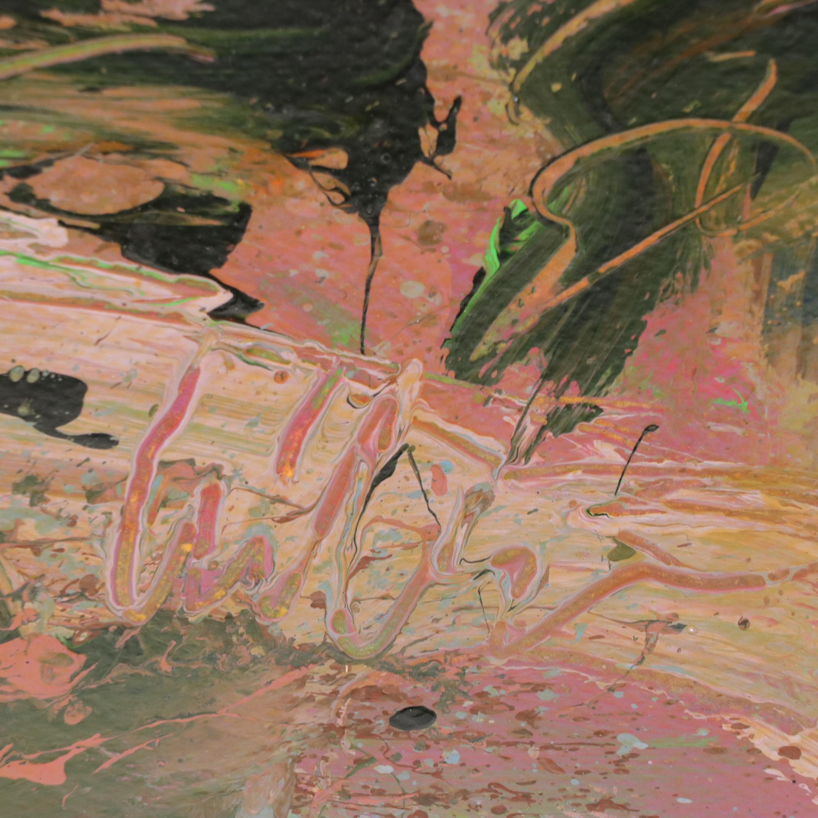 Harry Hilson Modern Landscape Acrylic Painting "Lake," 1987