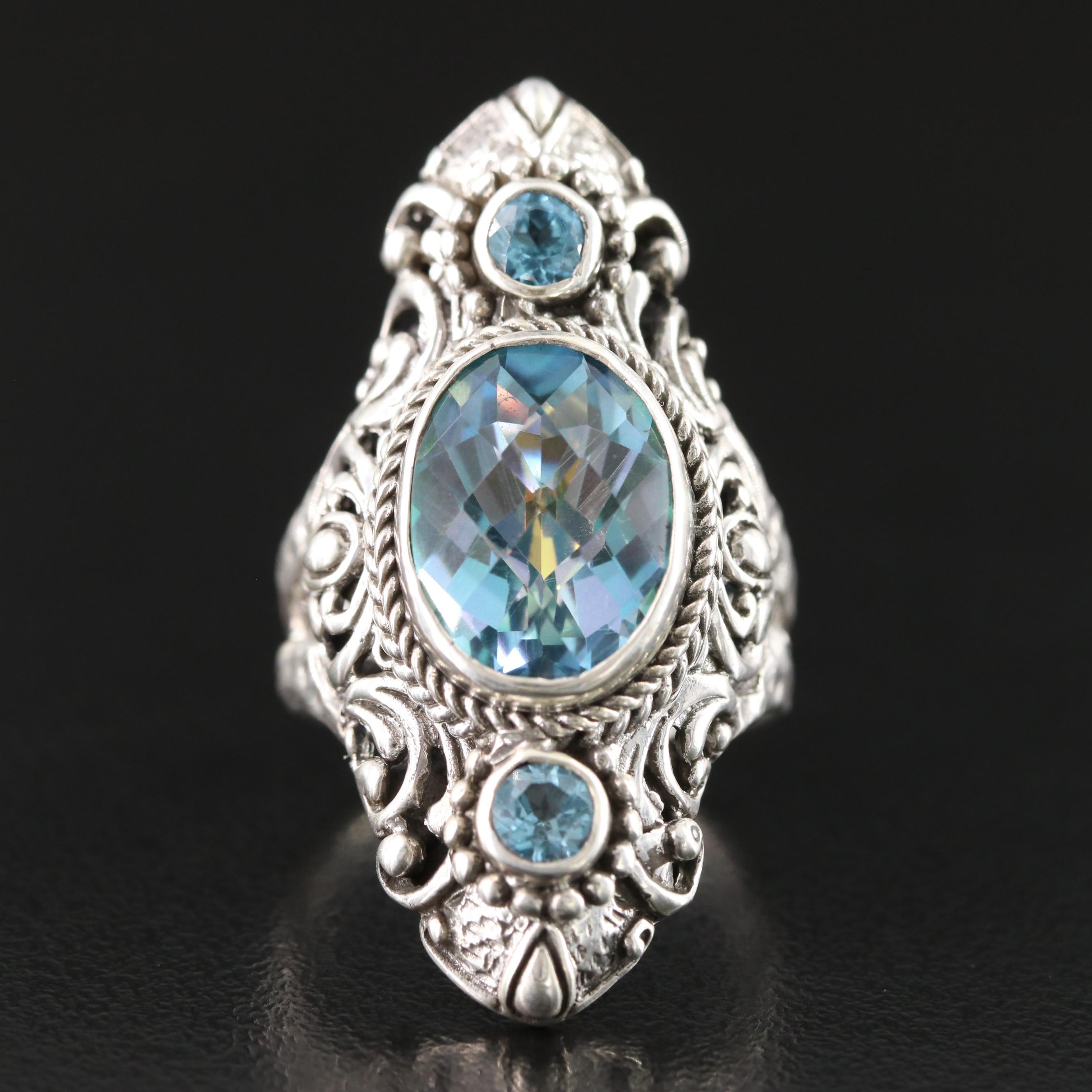 Sarda Sterling Topaz Ring