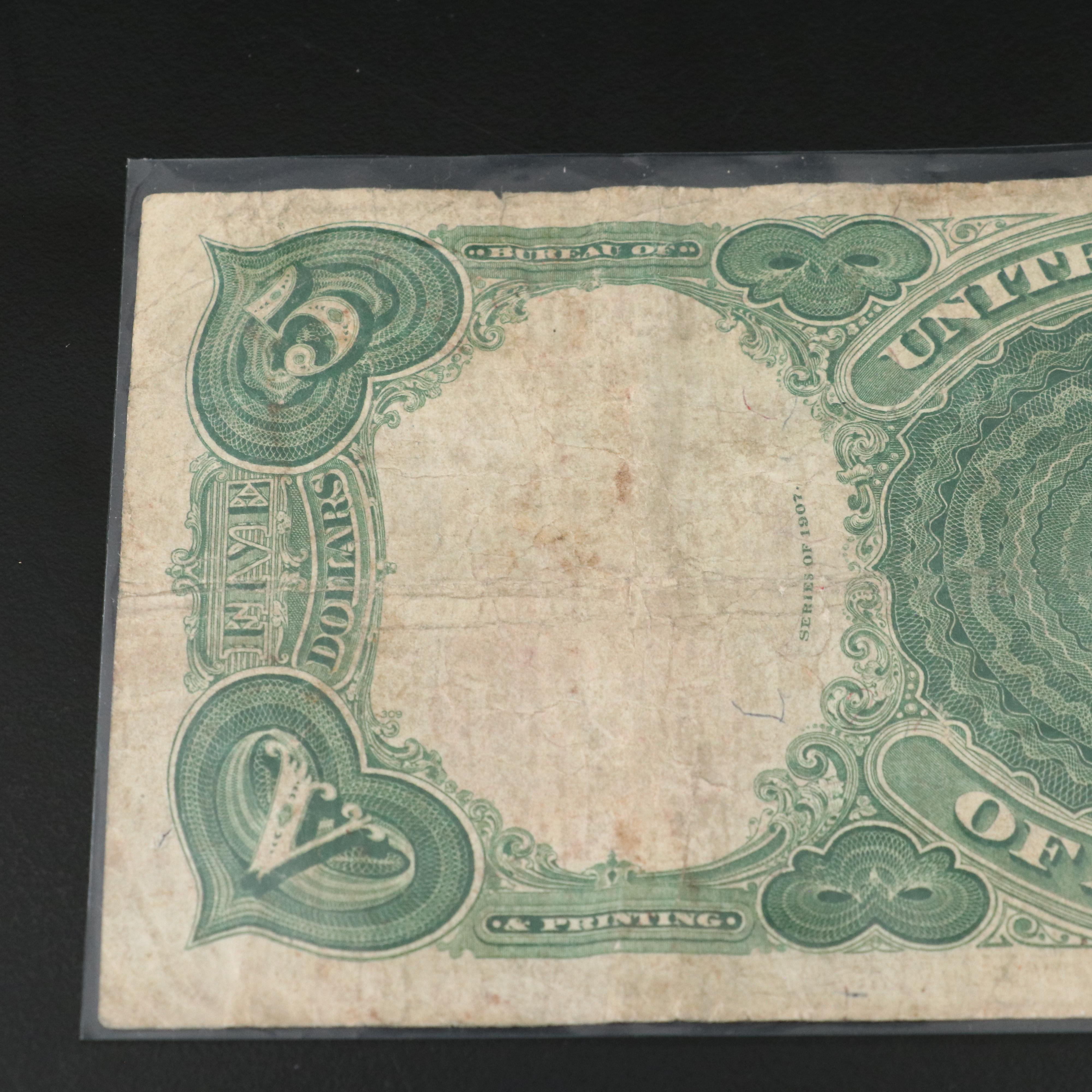 1907 United States Five Dollar Legal Tender Currency Note
