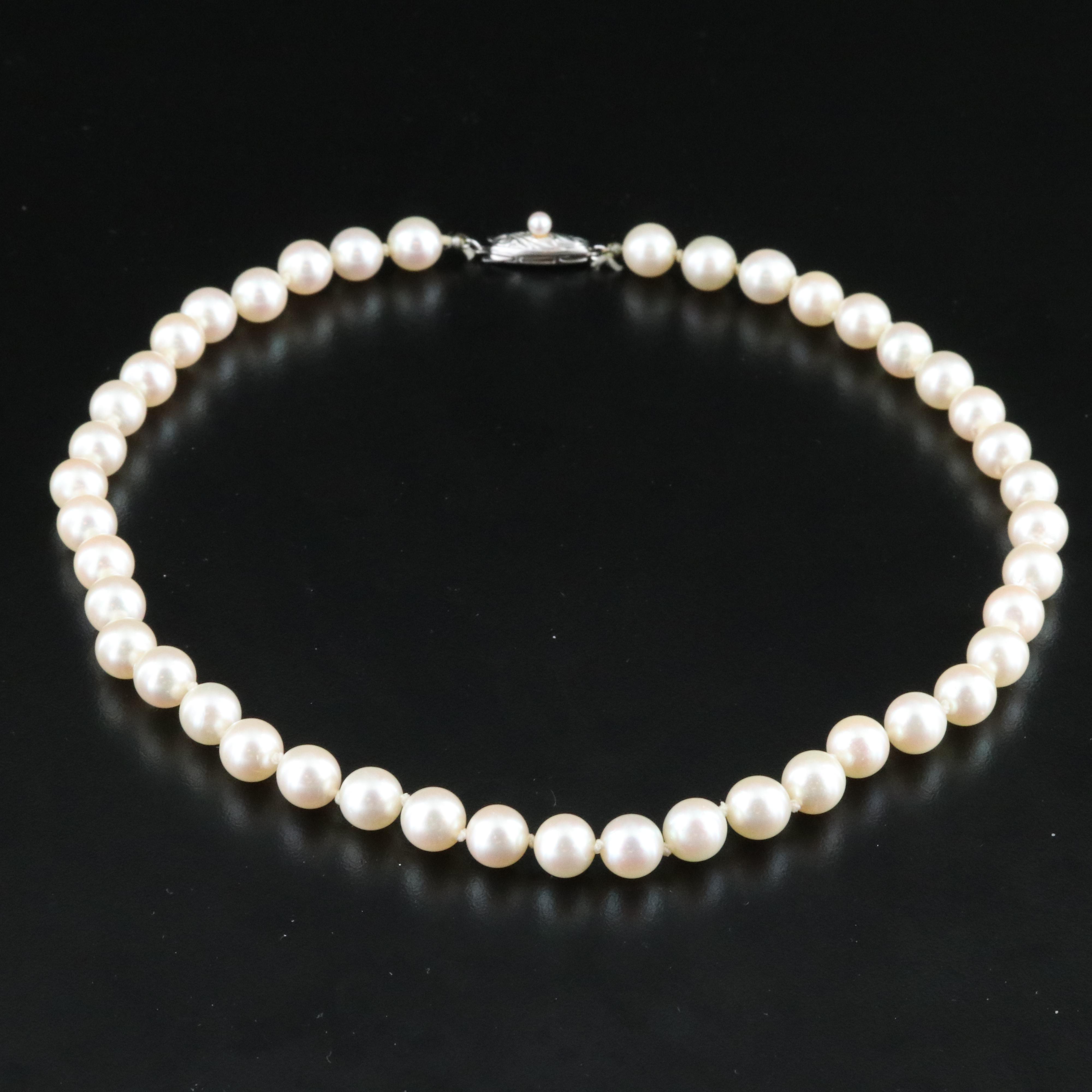 Tasaki Pearl Necklace with 14K Clasp