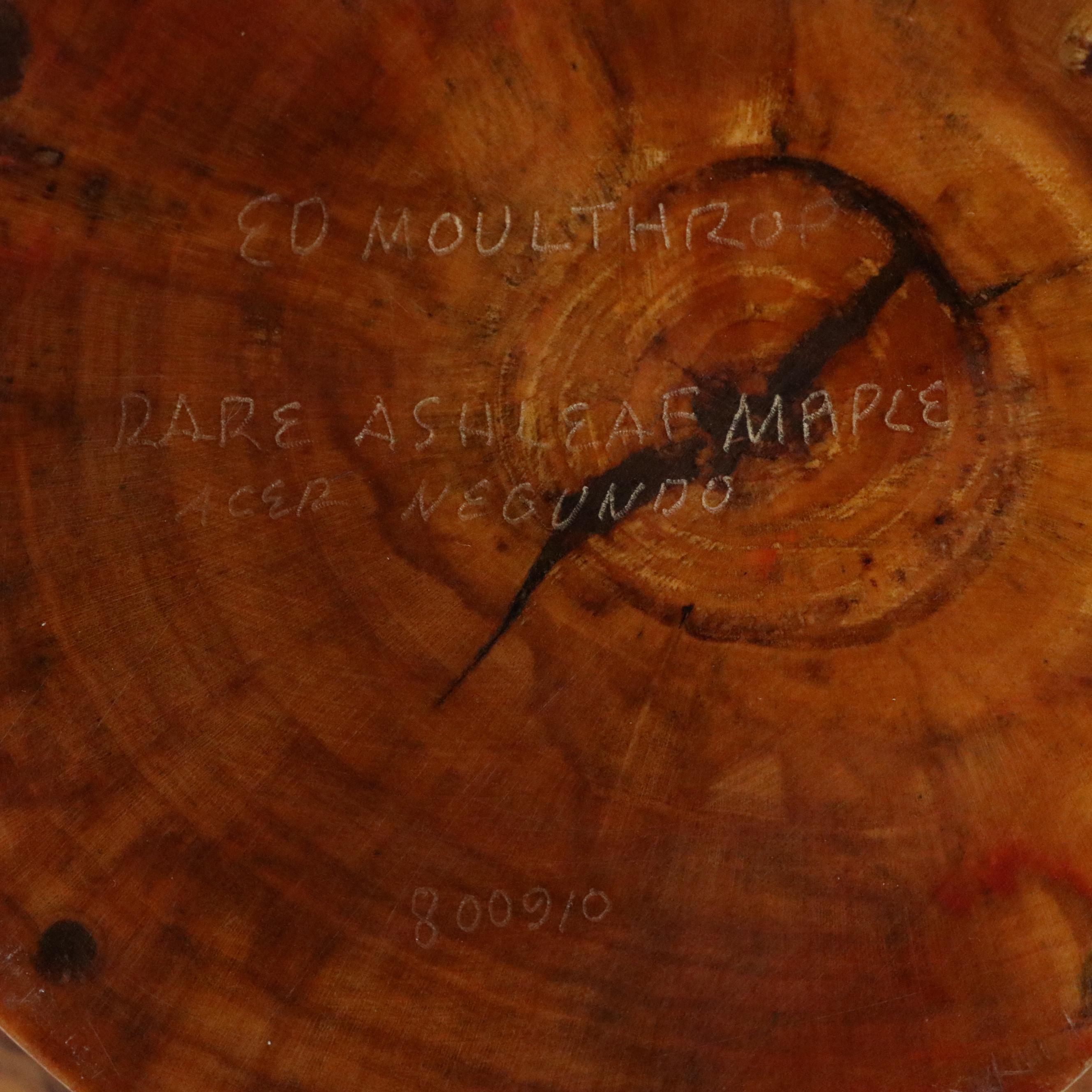 Vintage Ed Moulthrop Turned and Carved Rare Ash-Leaf Maple Bowl