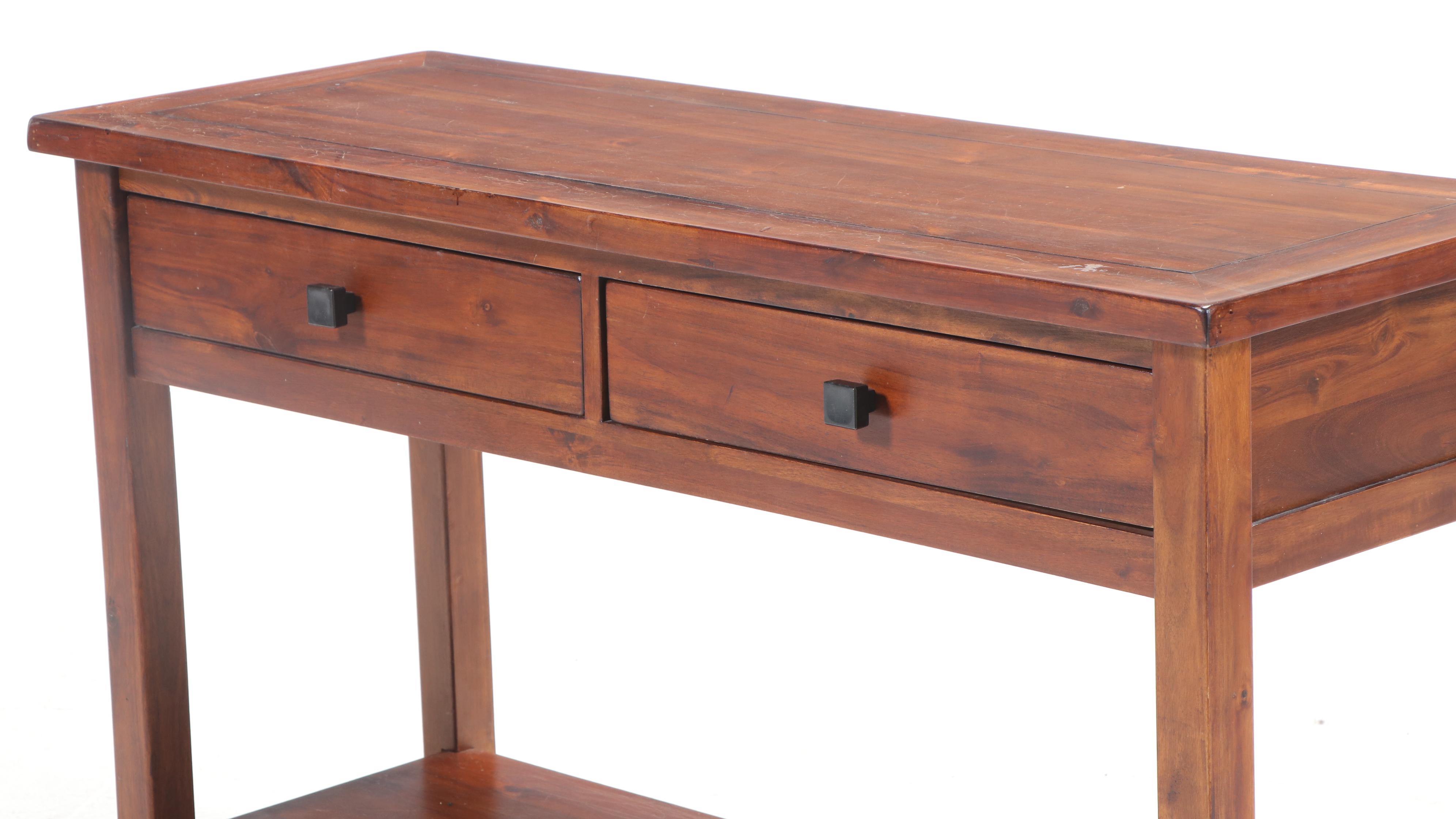 Rustic Two-Drawer Console Table