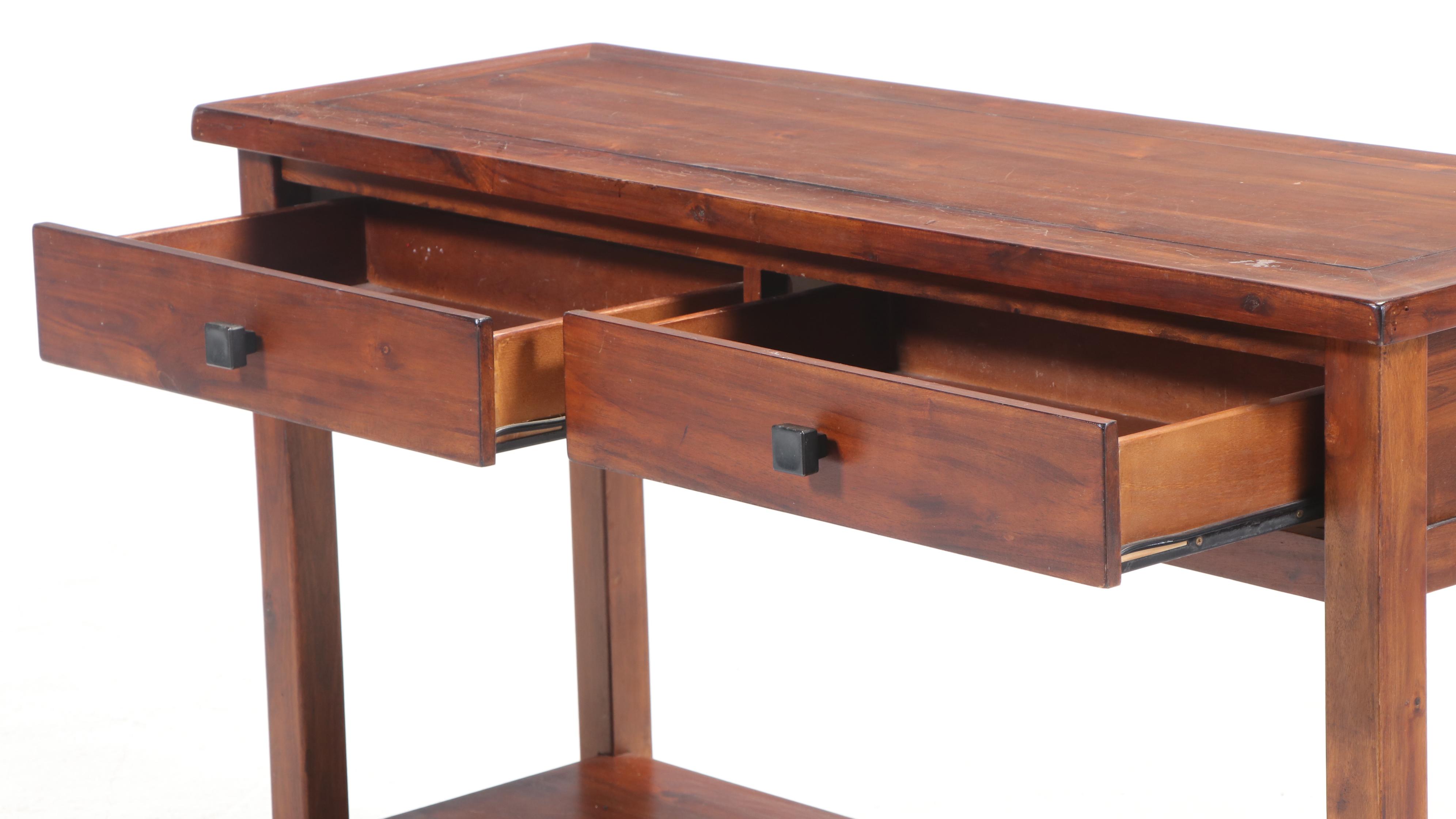 Rustic Two-Drawer Console Table