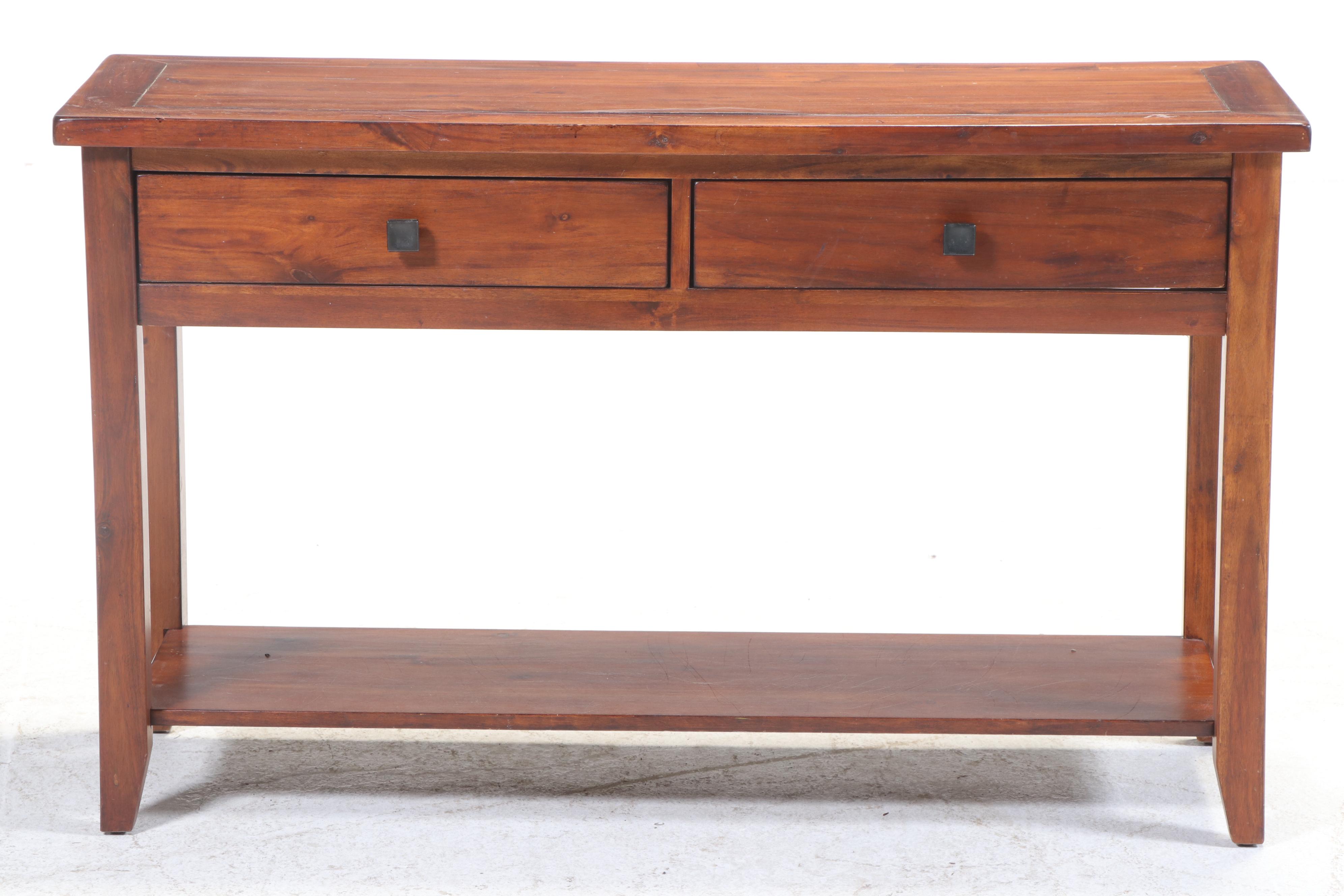 Rustic Two-Drawer Console Table