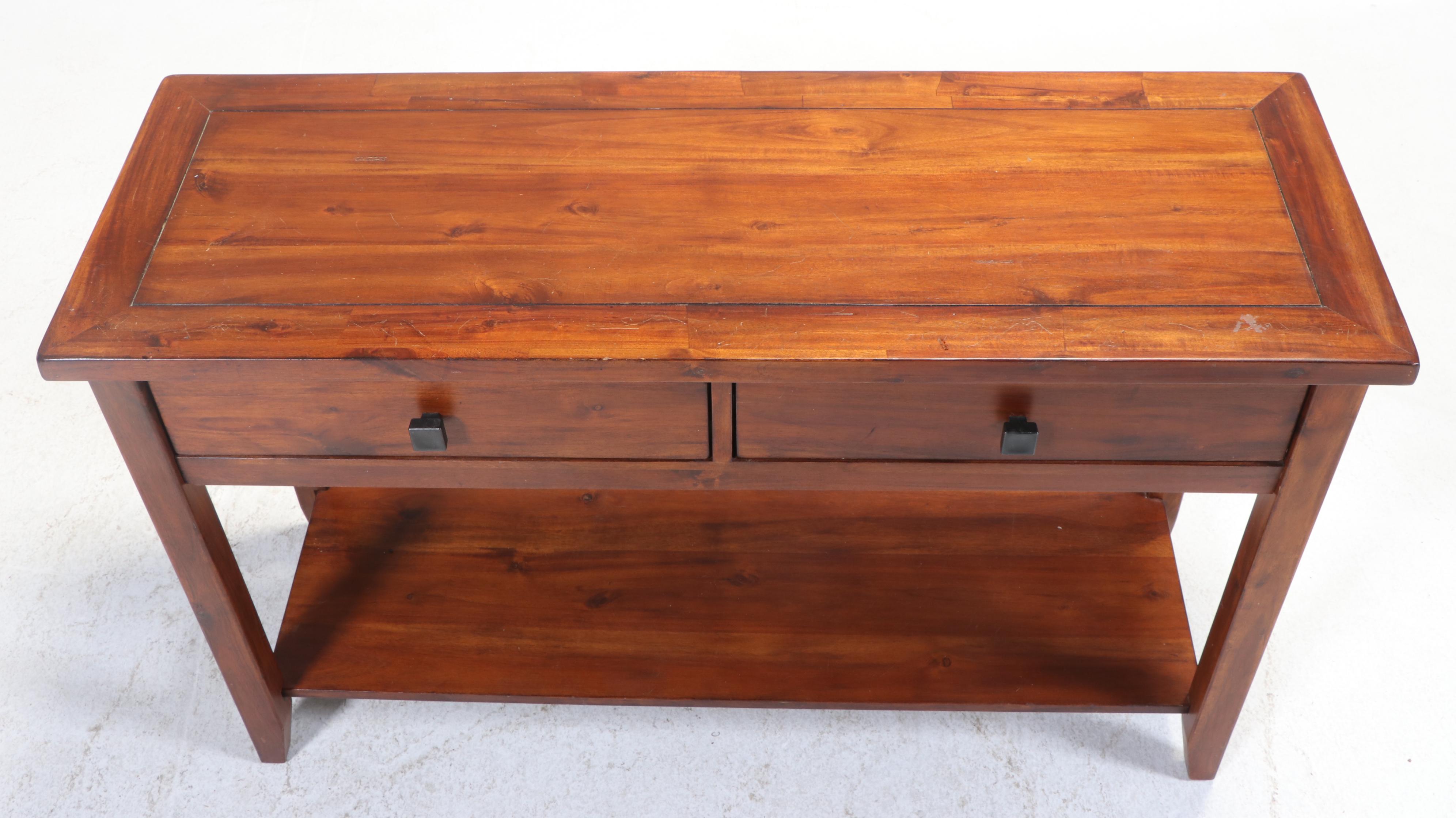 Rustic Two-Drawer Console Table