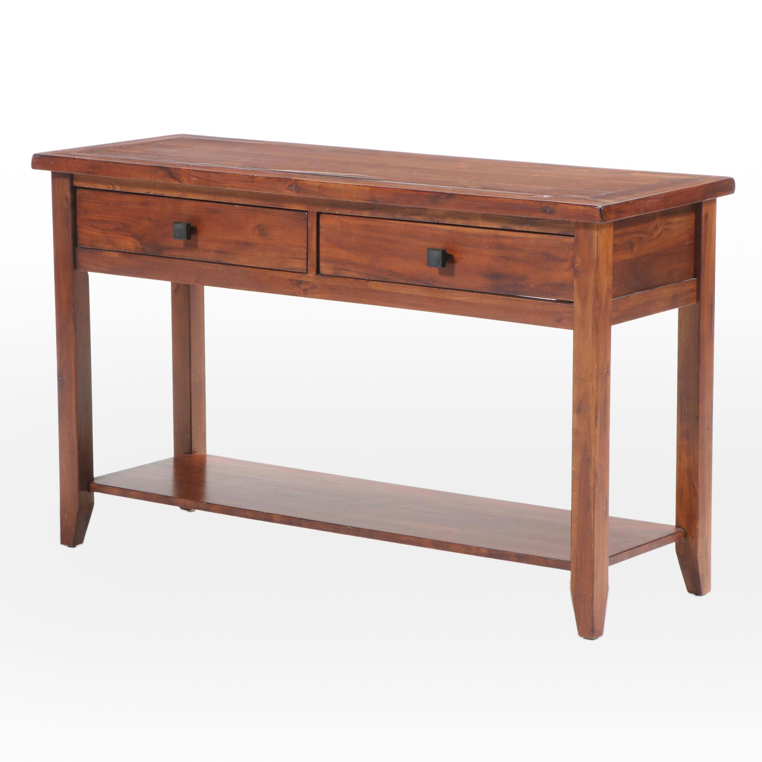 Rustic Two-Drawer Console Table