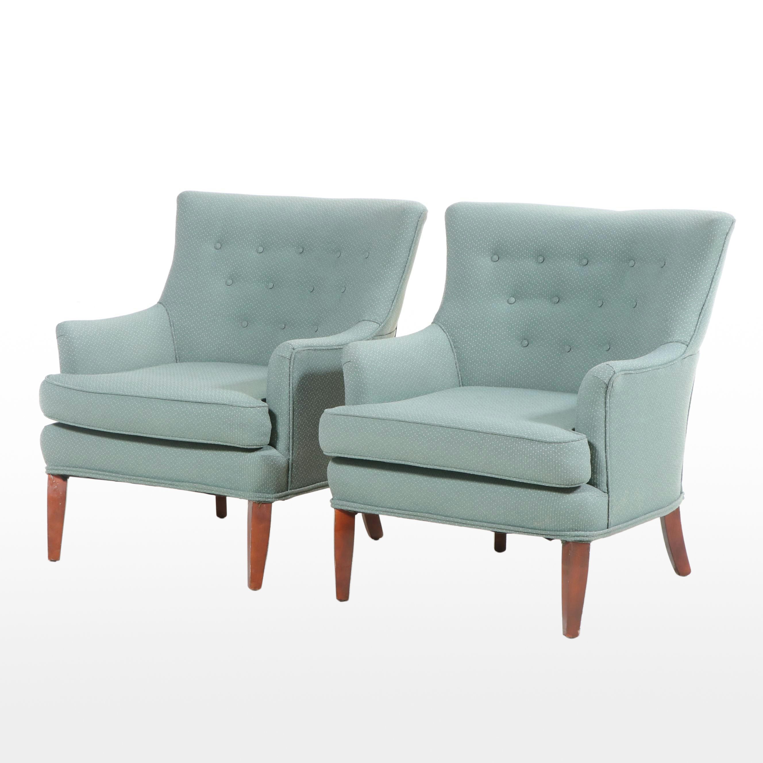 Pair of Mid Century Modern Buttoned-Down Lounge Chairs