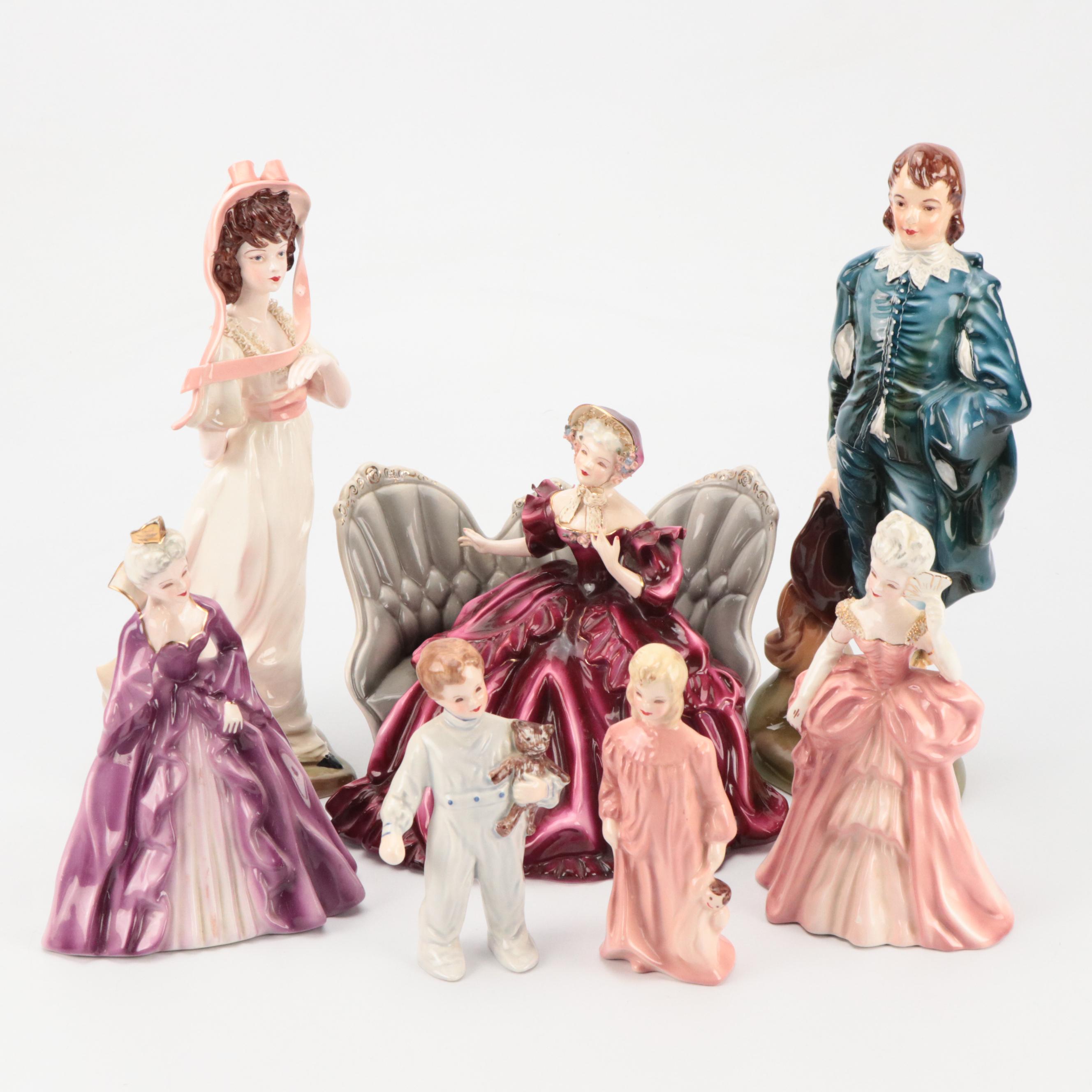 Florence Ceramics "Blue Boy", "Pinkie", and Other Figures