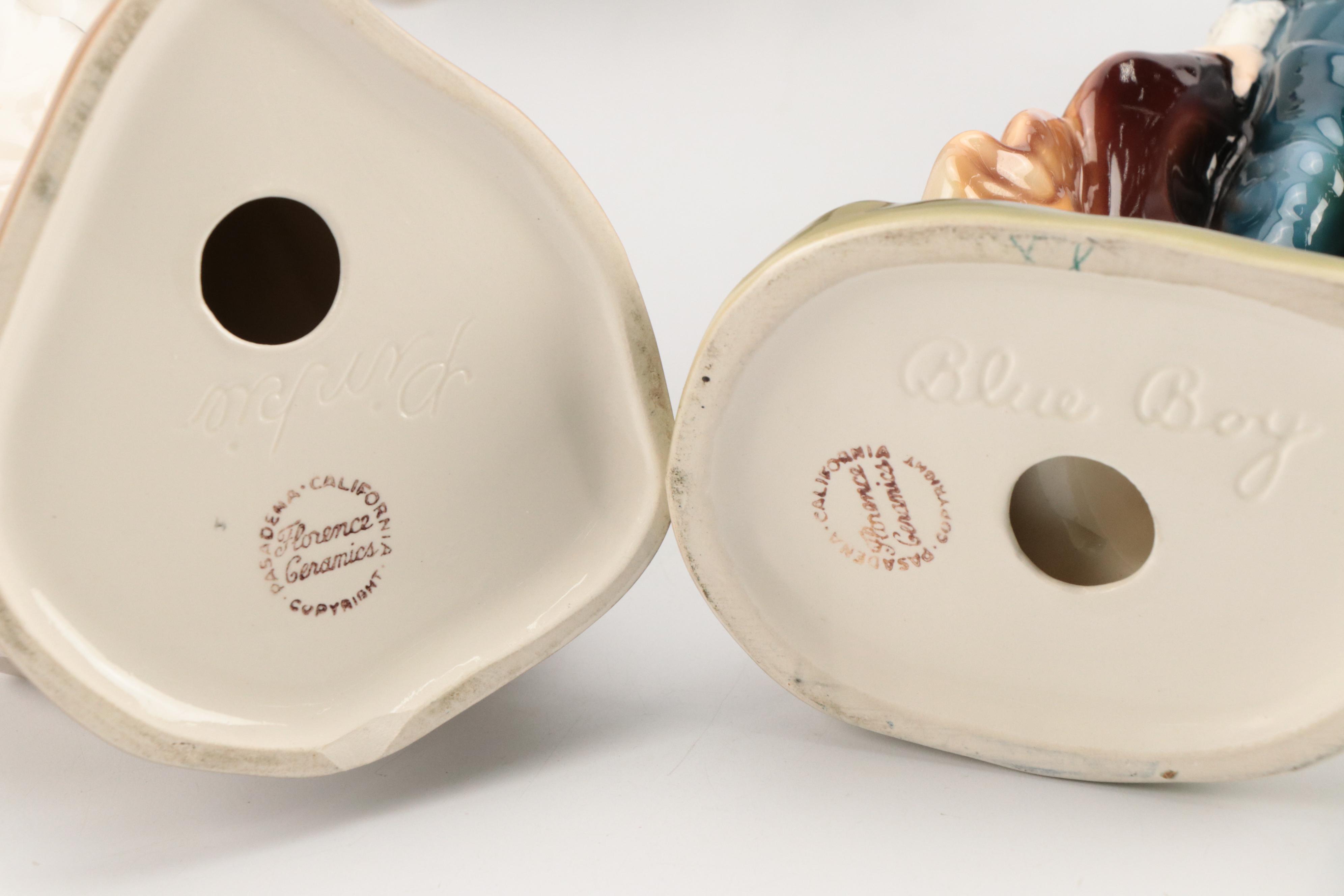 Florence Ceramics "Blue Boy", "Pinkie", and Other Figures