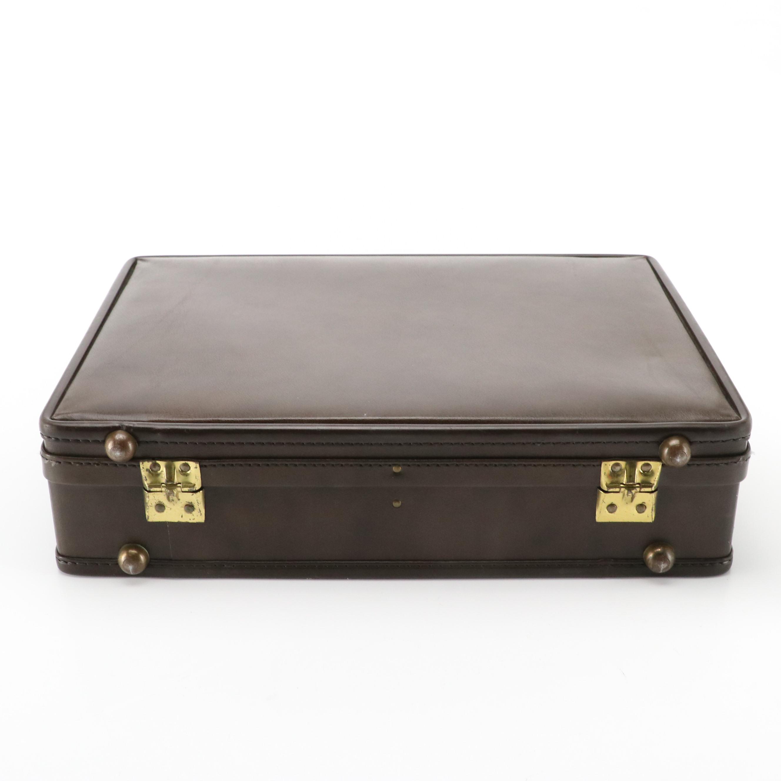 Hartmann A-Series Attaché Briefcase in Dark Brown Leather