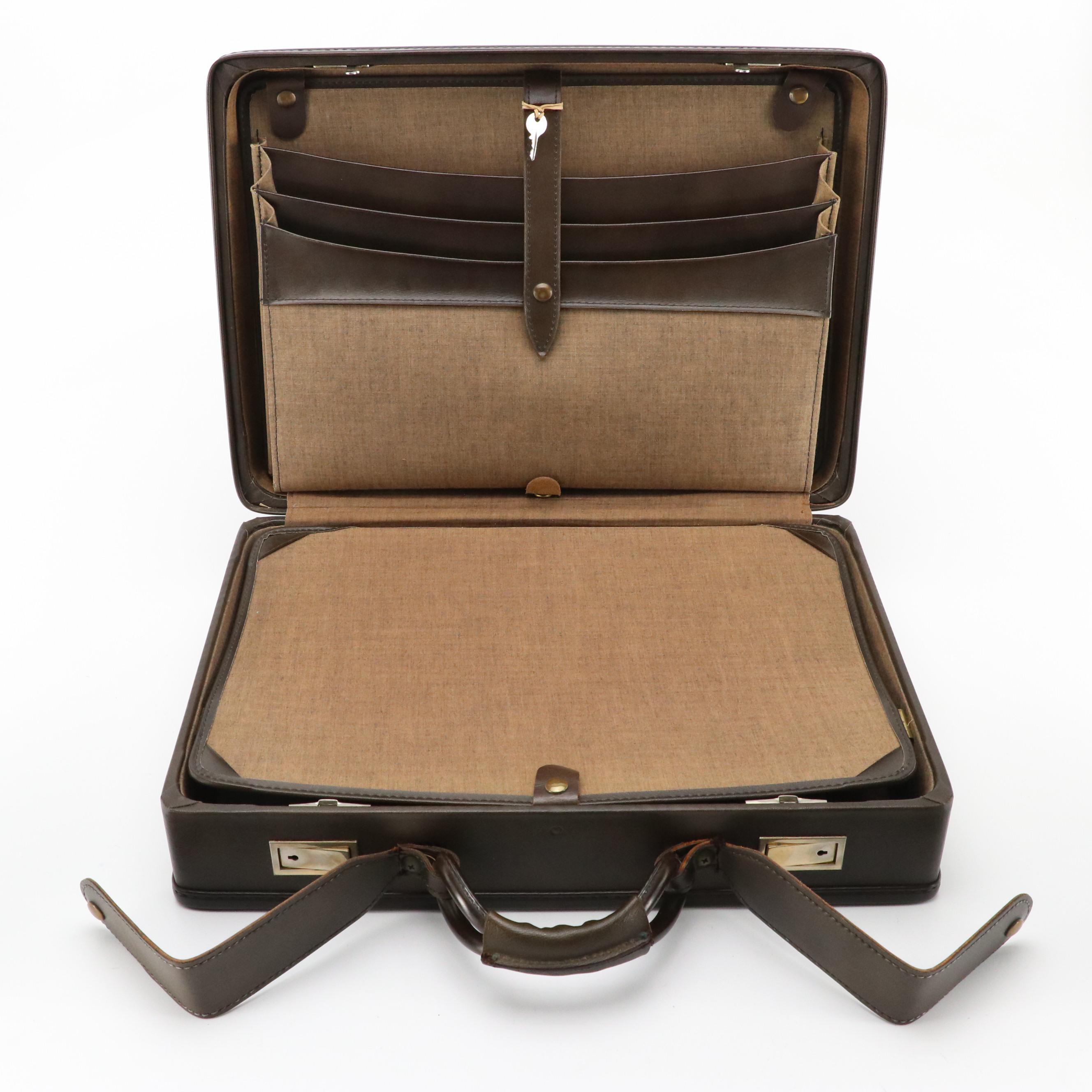 Hartmann A-Series Attaché Briefcase in Dark Brown Leather