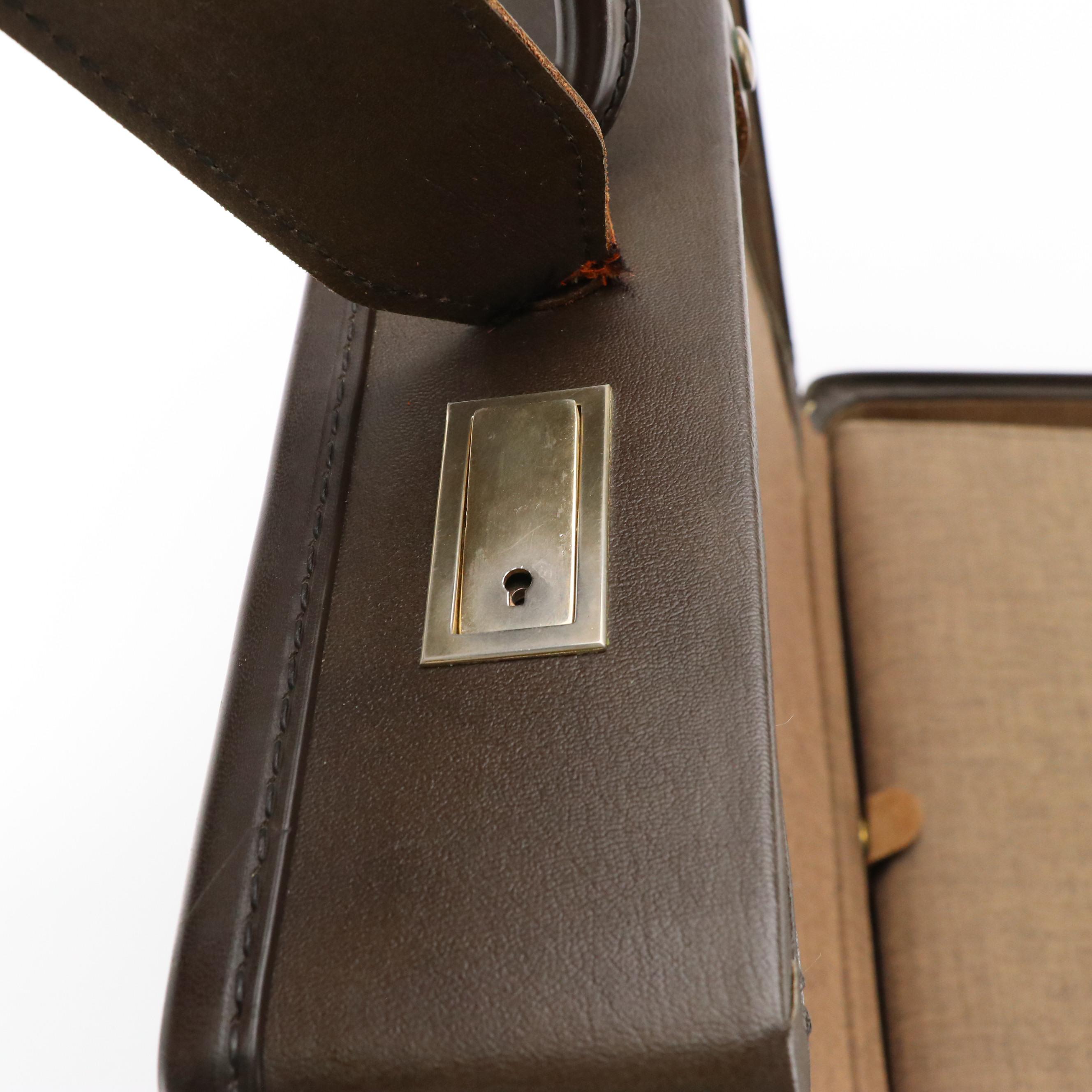 Hartmann A-Series Attaché Briefcase in Dark Brown Leather
