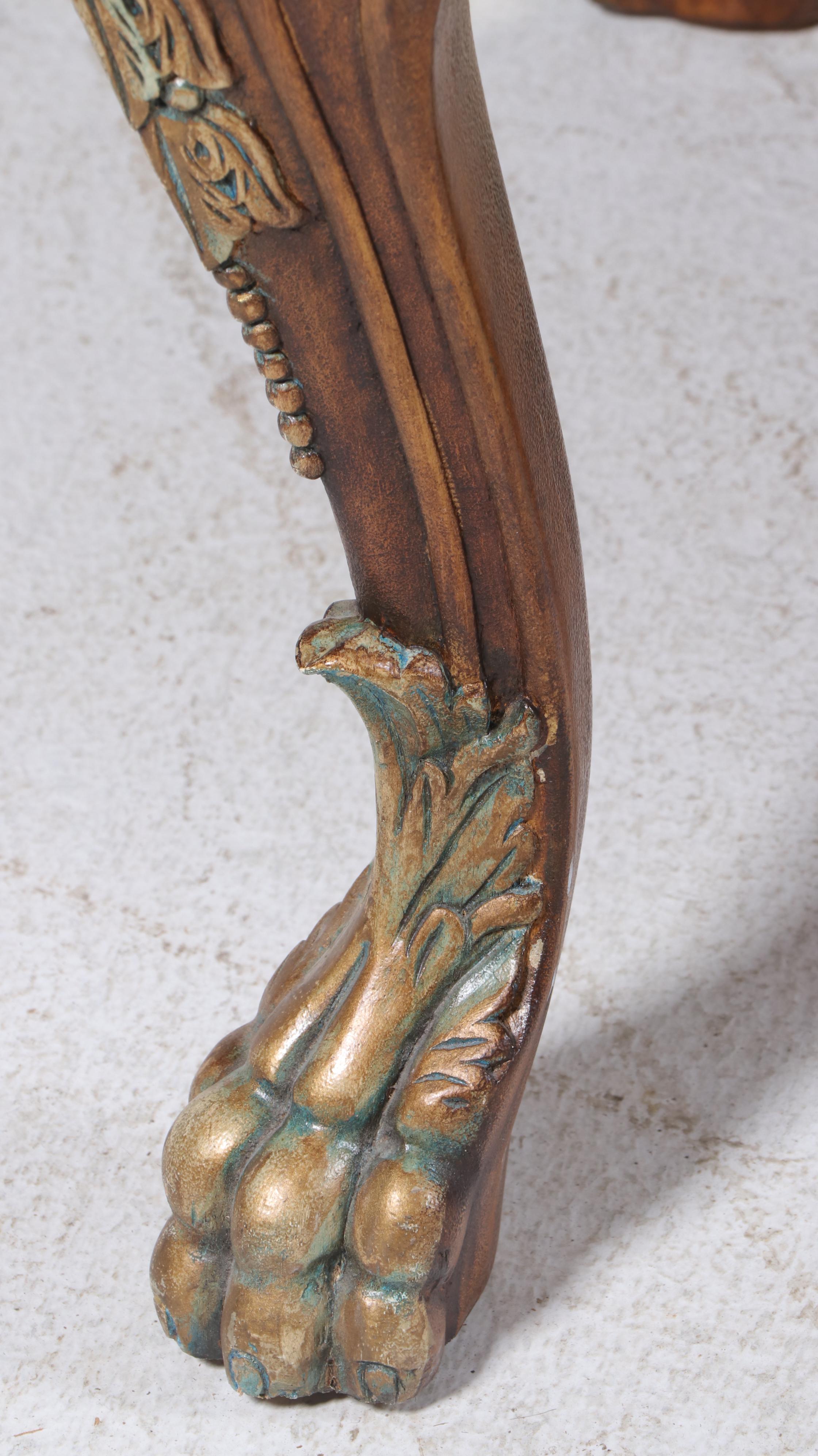 Napoleon III Style Parcel-Gilt and Leather-Top Wood Executive Desk