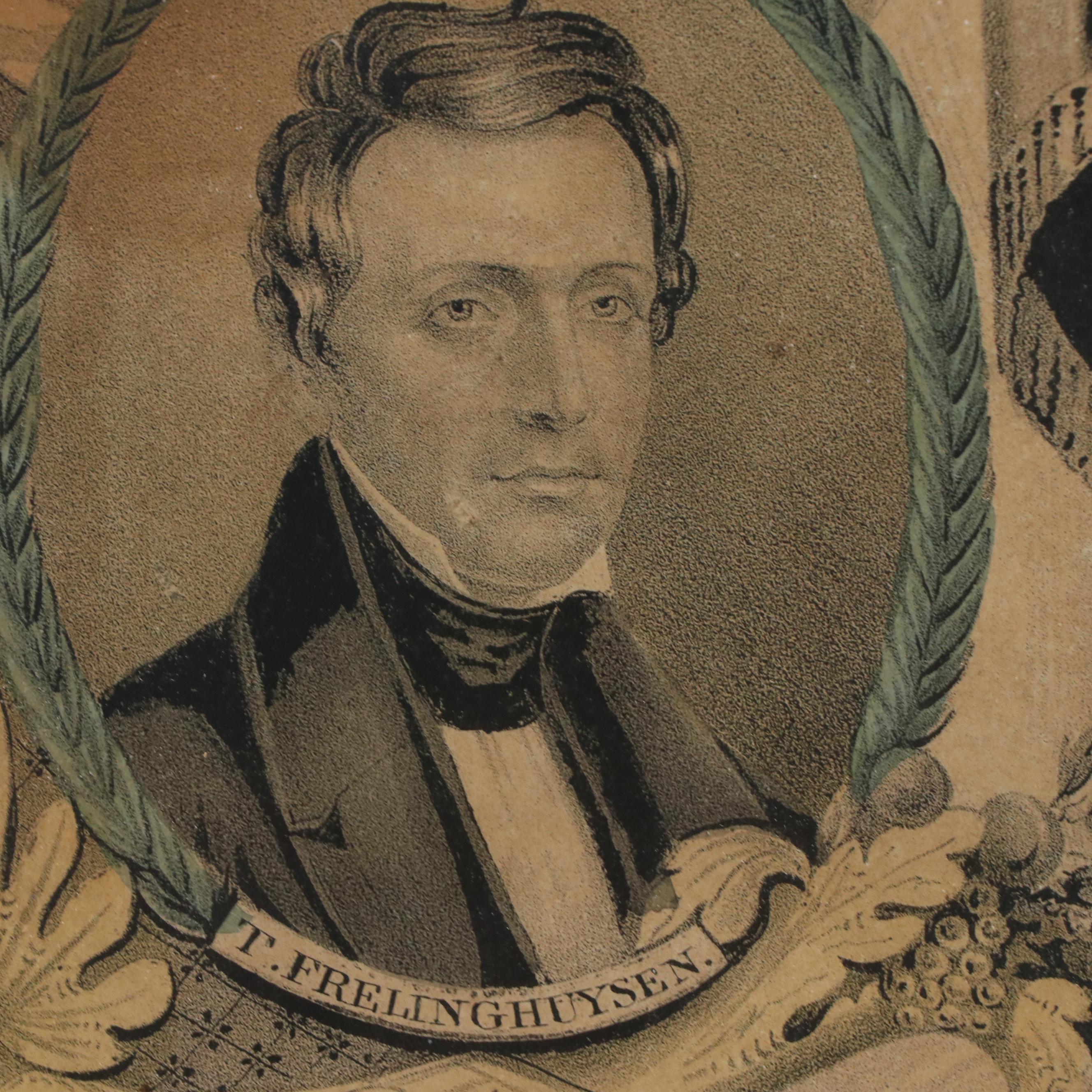 N. Currier Hand-Colored Lithograph "Grand National Whig Banner, 'Onward,'" 1844