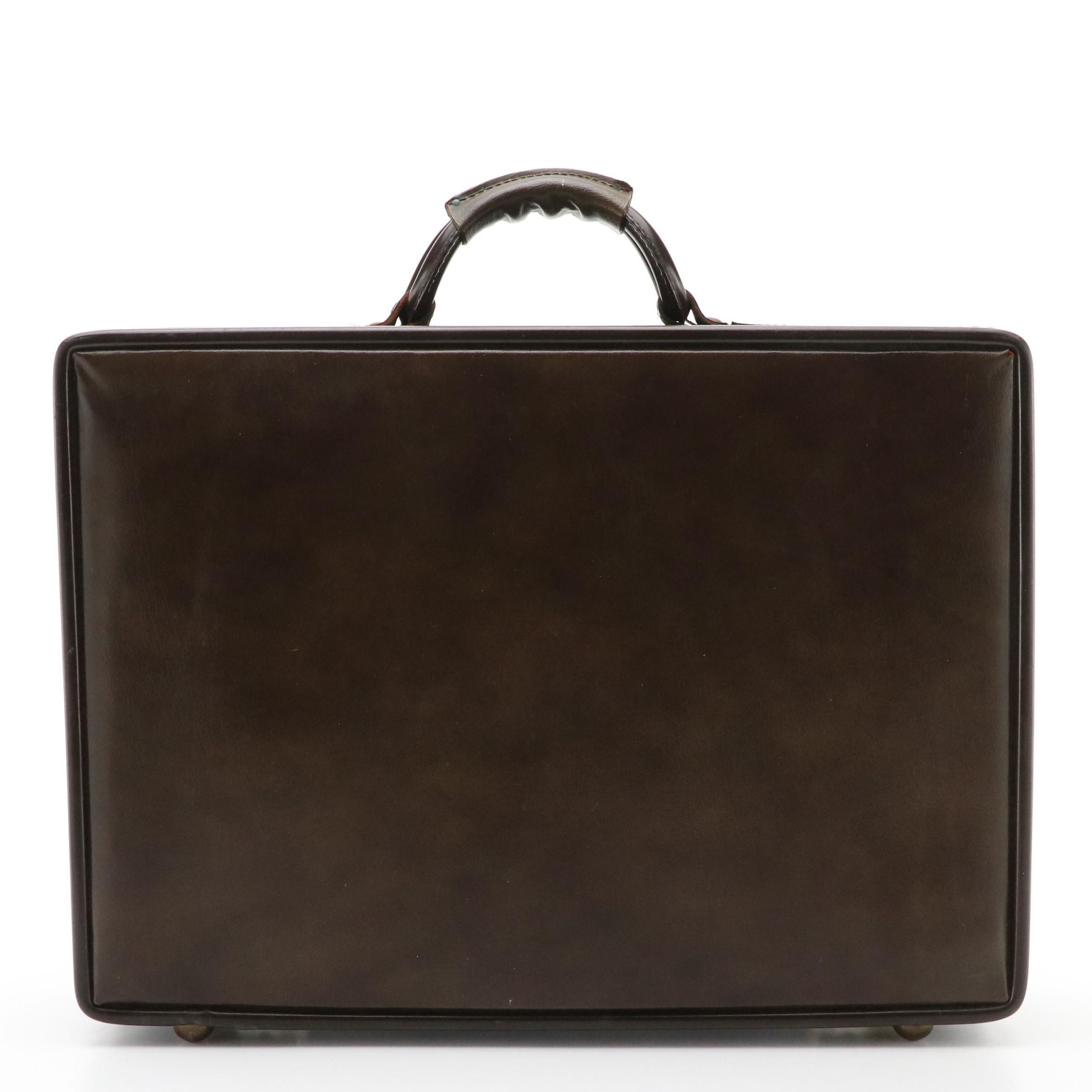 Hartmann A-Series Attaché Briefcase in Dark Brown Leather