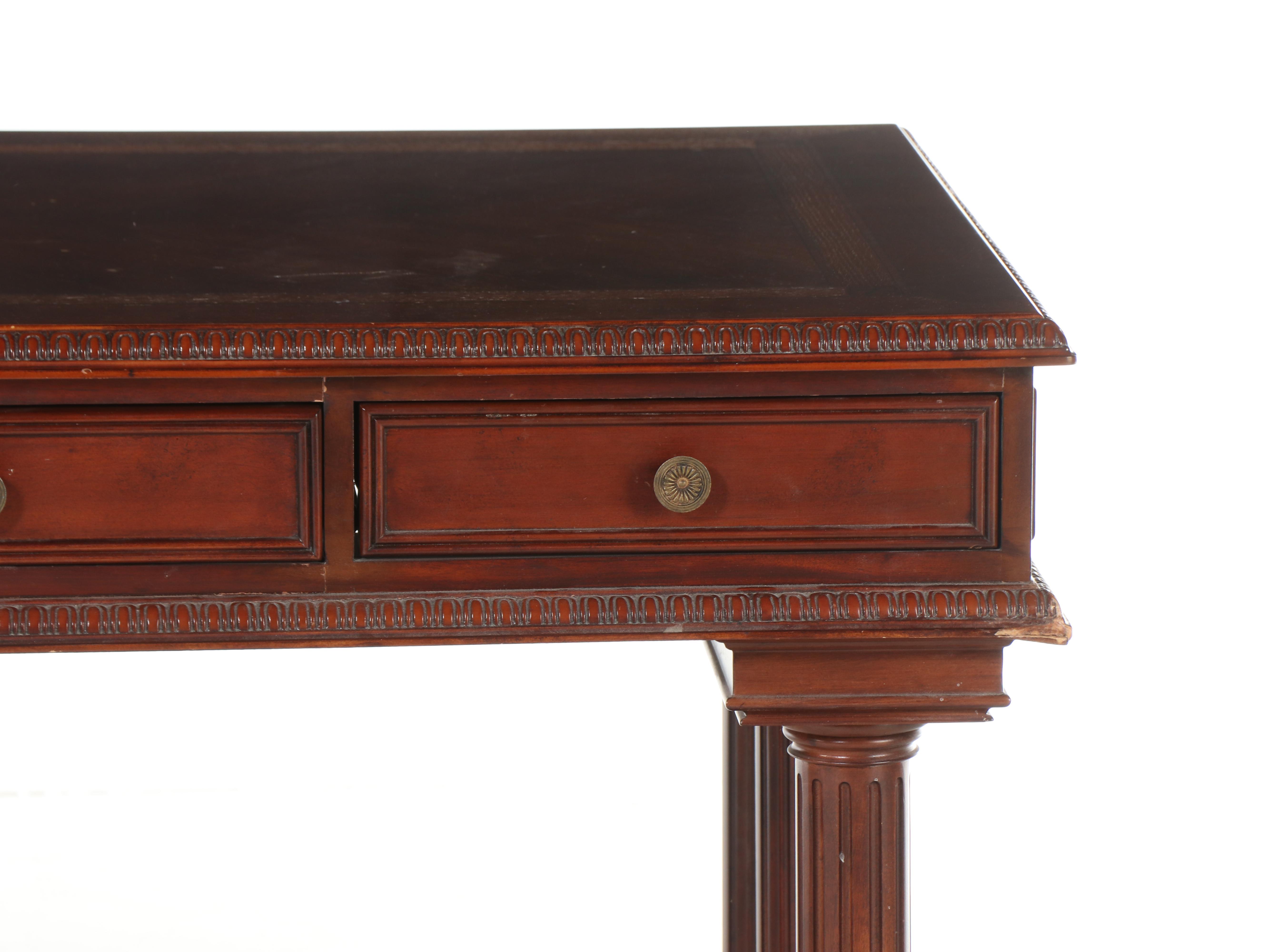 The Bombay Company Classical Style Mahogany and Marquetry Writing Table
