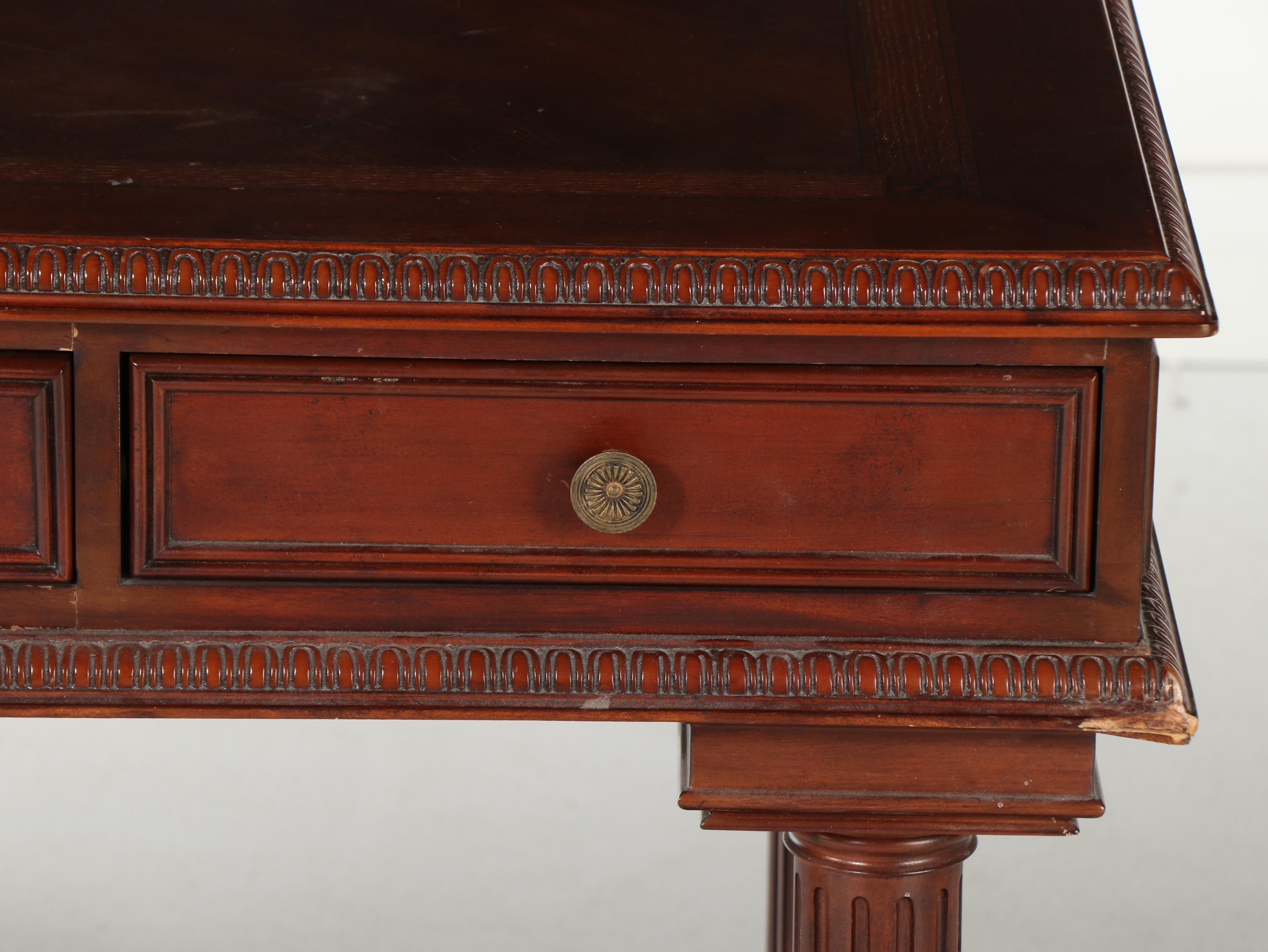 The Bombay Company Classical Style Mahogany and Marquetry Writing Table