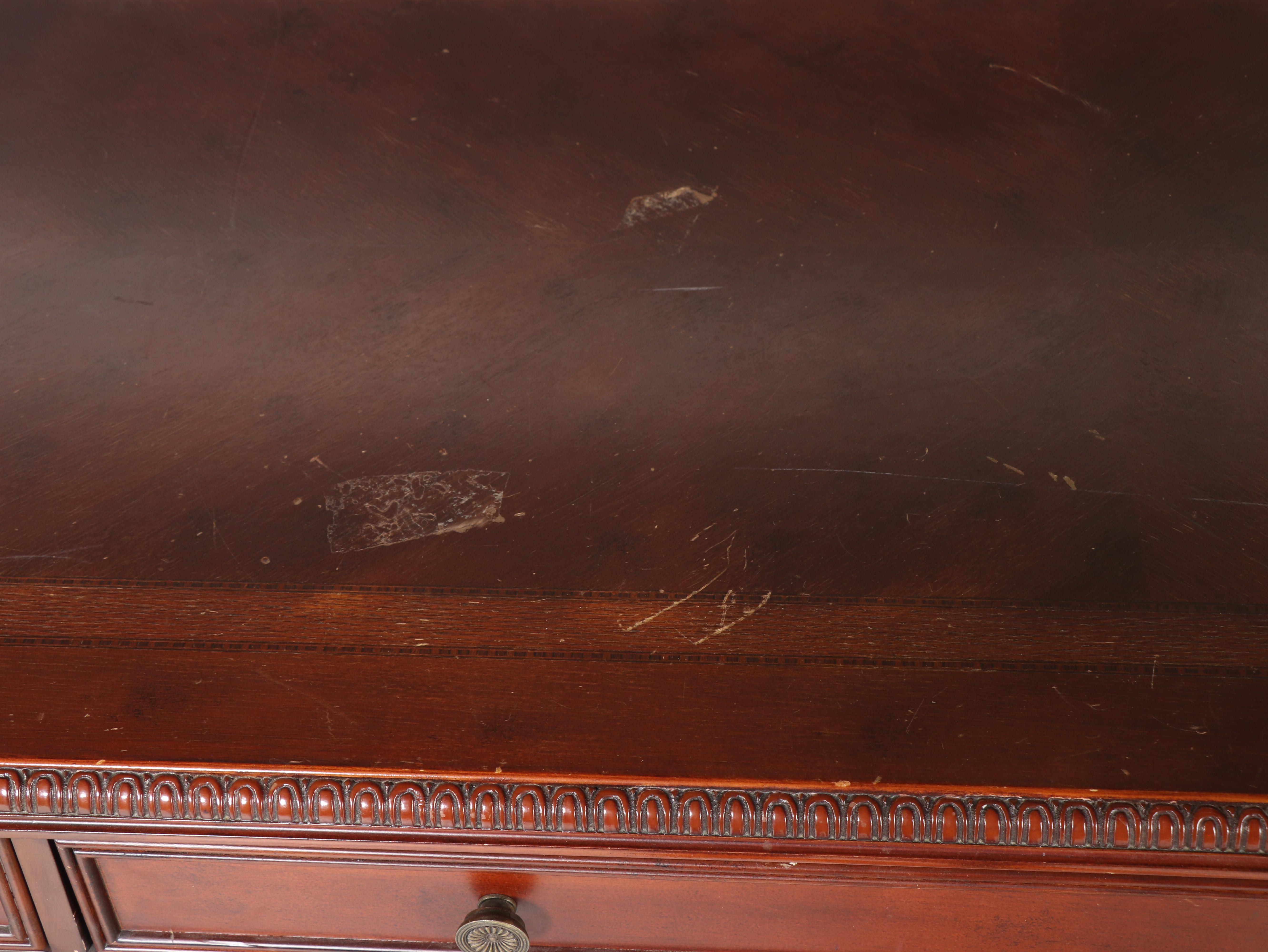 The Bombay Company Classical Style Mahogany and Marquetry Writing Table