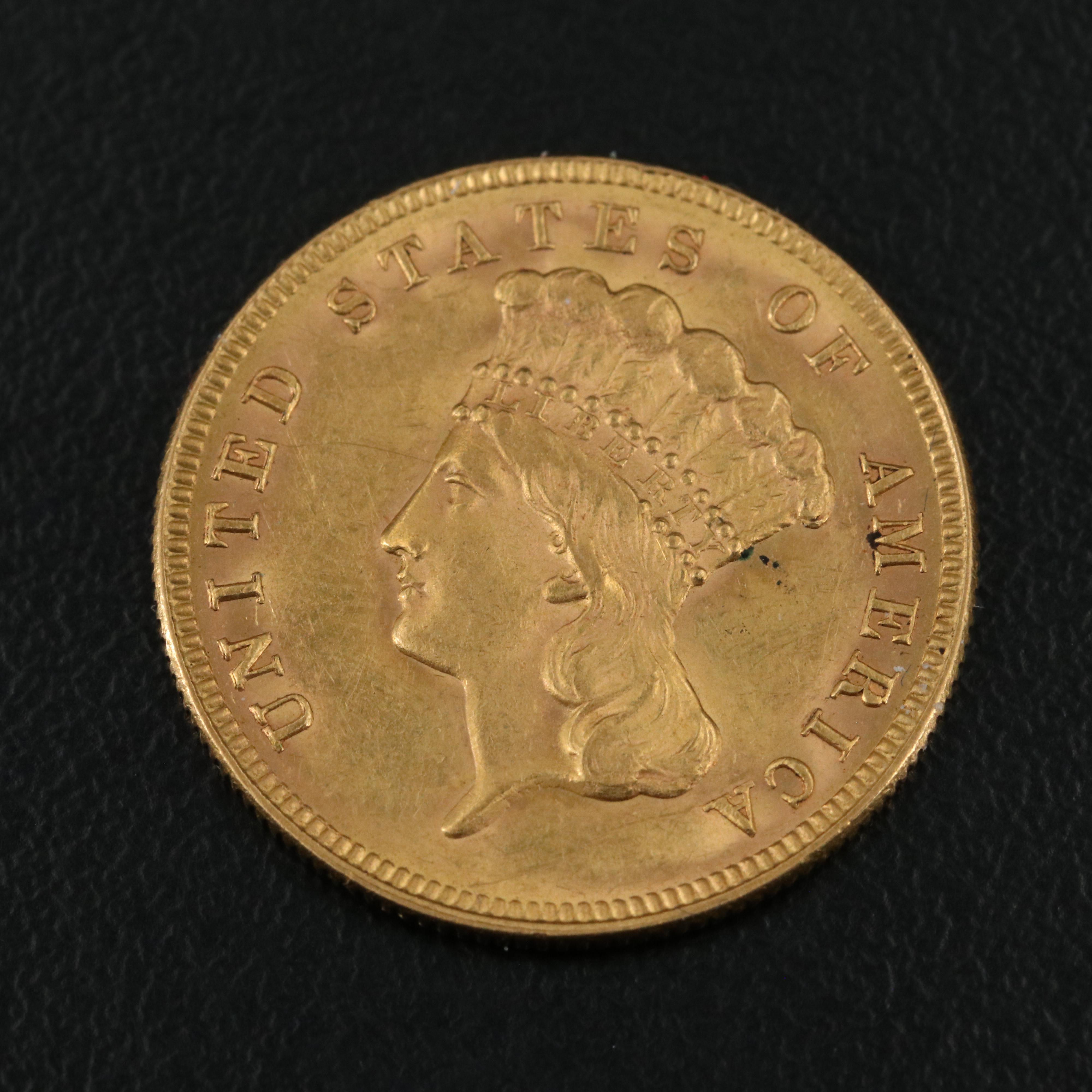 1888 Indian Princess $3 Gold Coin