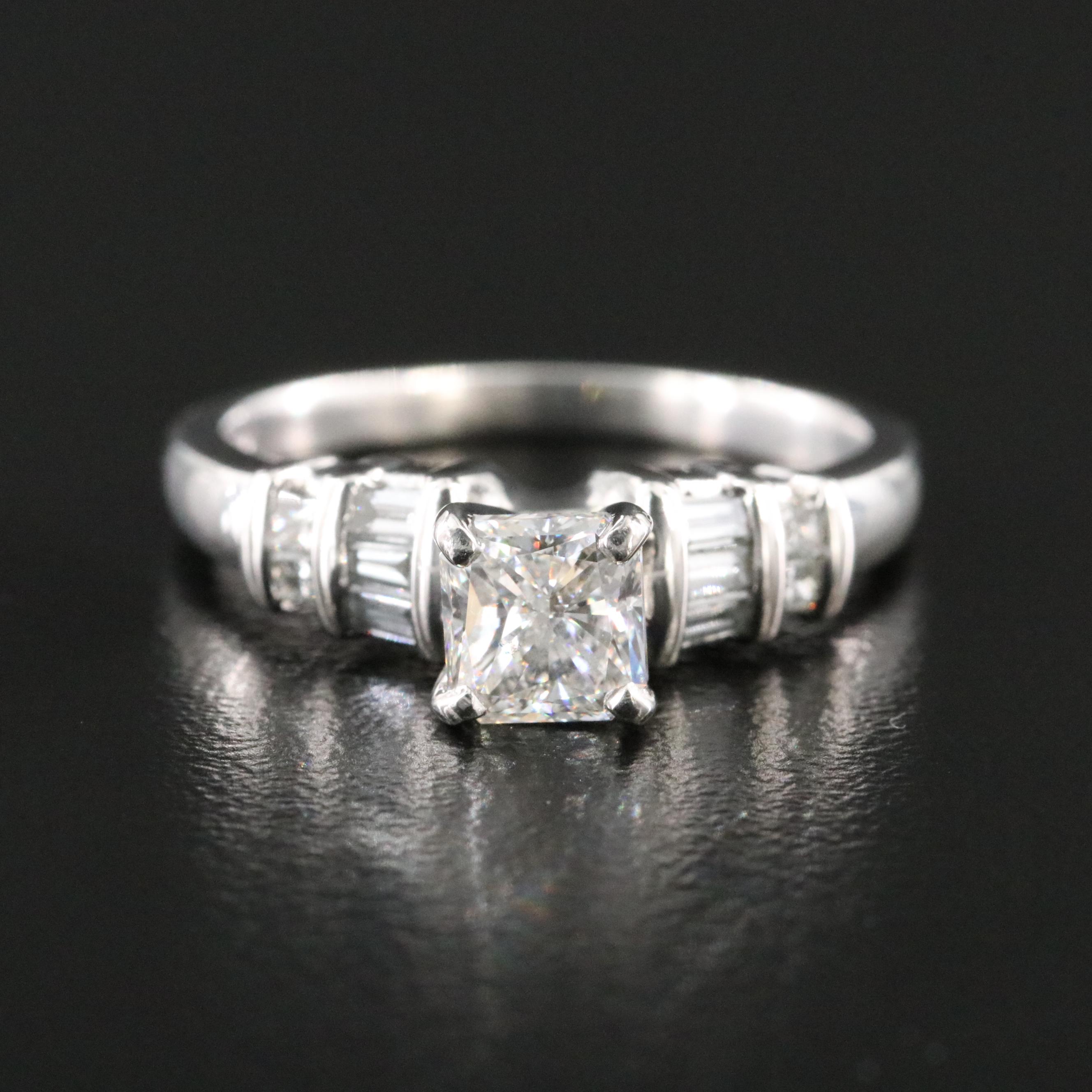 Platinum 1.20 CTW Diamond Ring with GIA Report