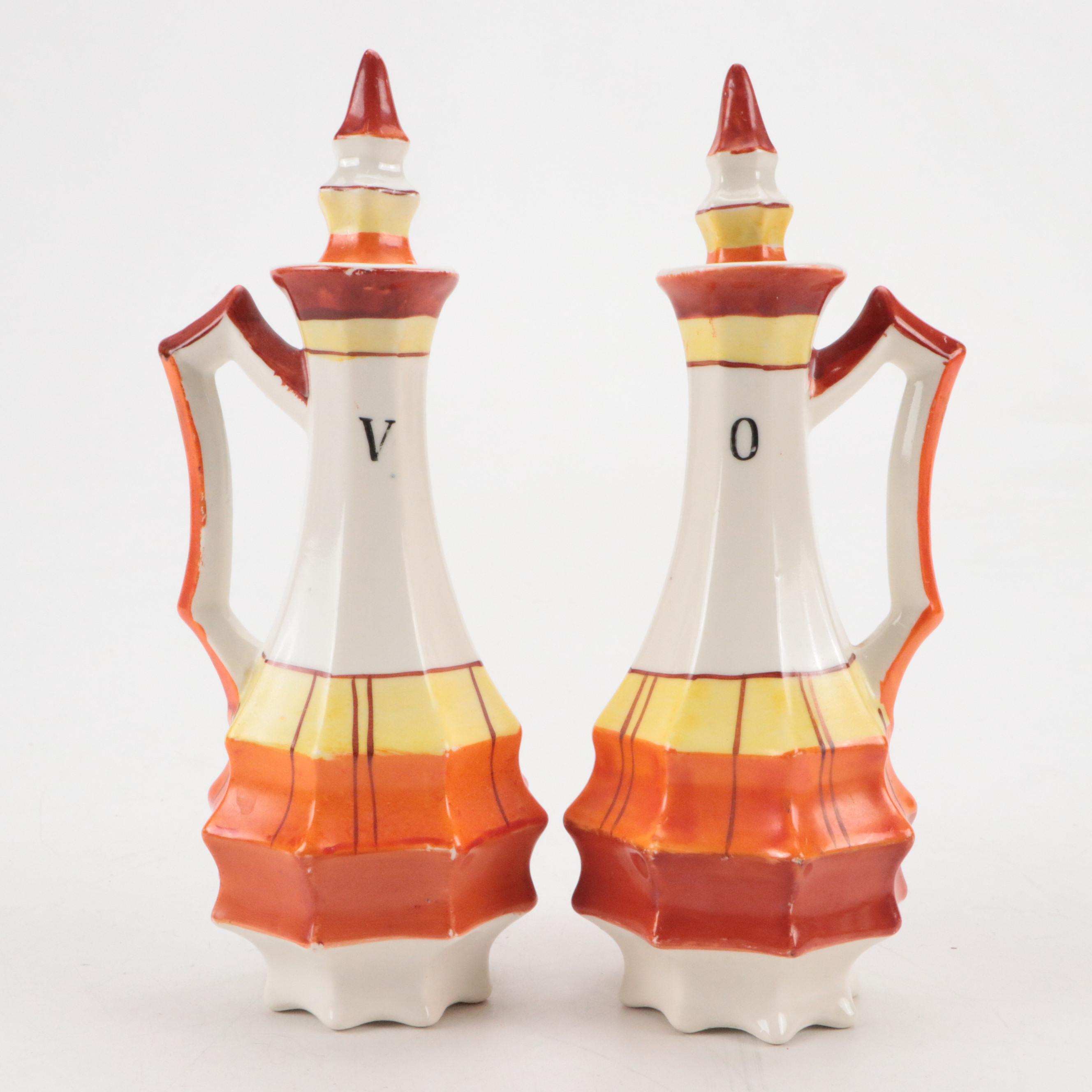 Japanese Hand-Painted Ceramic Condiment Set