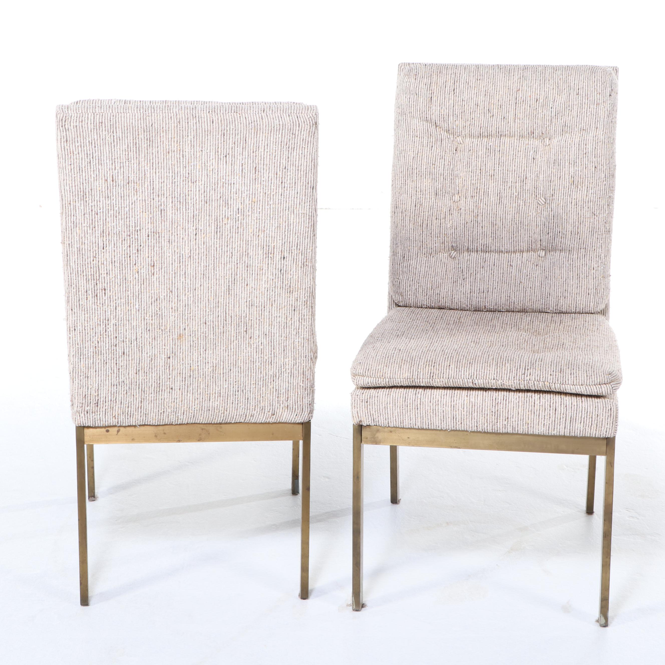 Milo Baughman for Design Institute America Brass Parsons Dining Table and Chairs