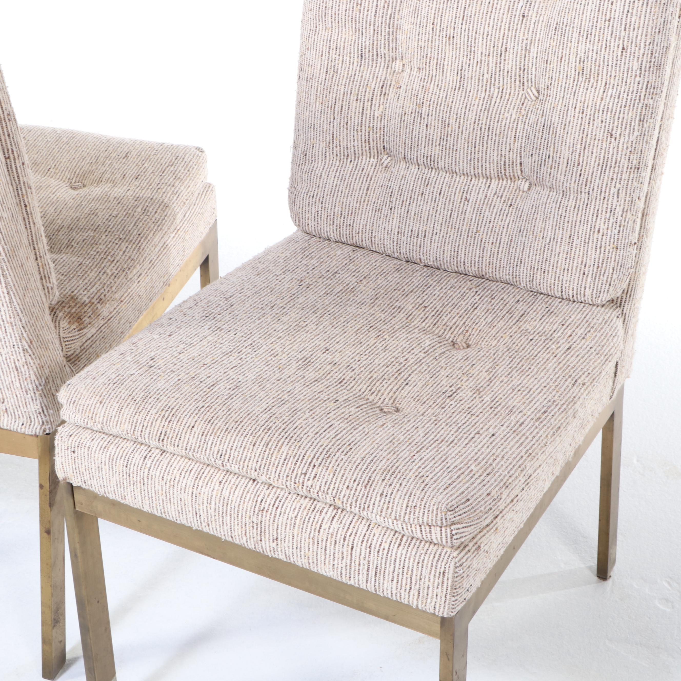 Milo Baughman for Design Institute America Brass Parsons Dining Table and Chairs