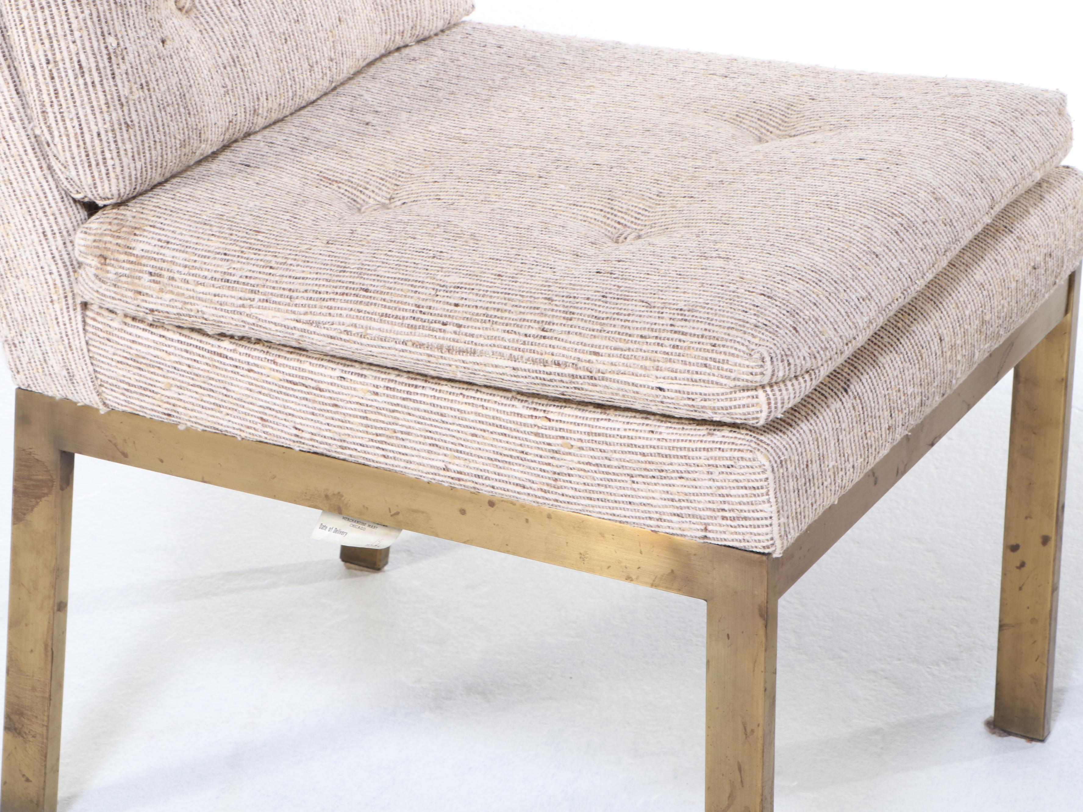 Milo Baughman for Design Institute America Brass Parsons Dining Table and Chairs