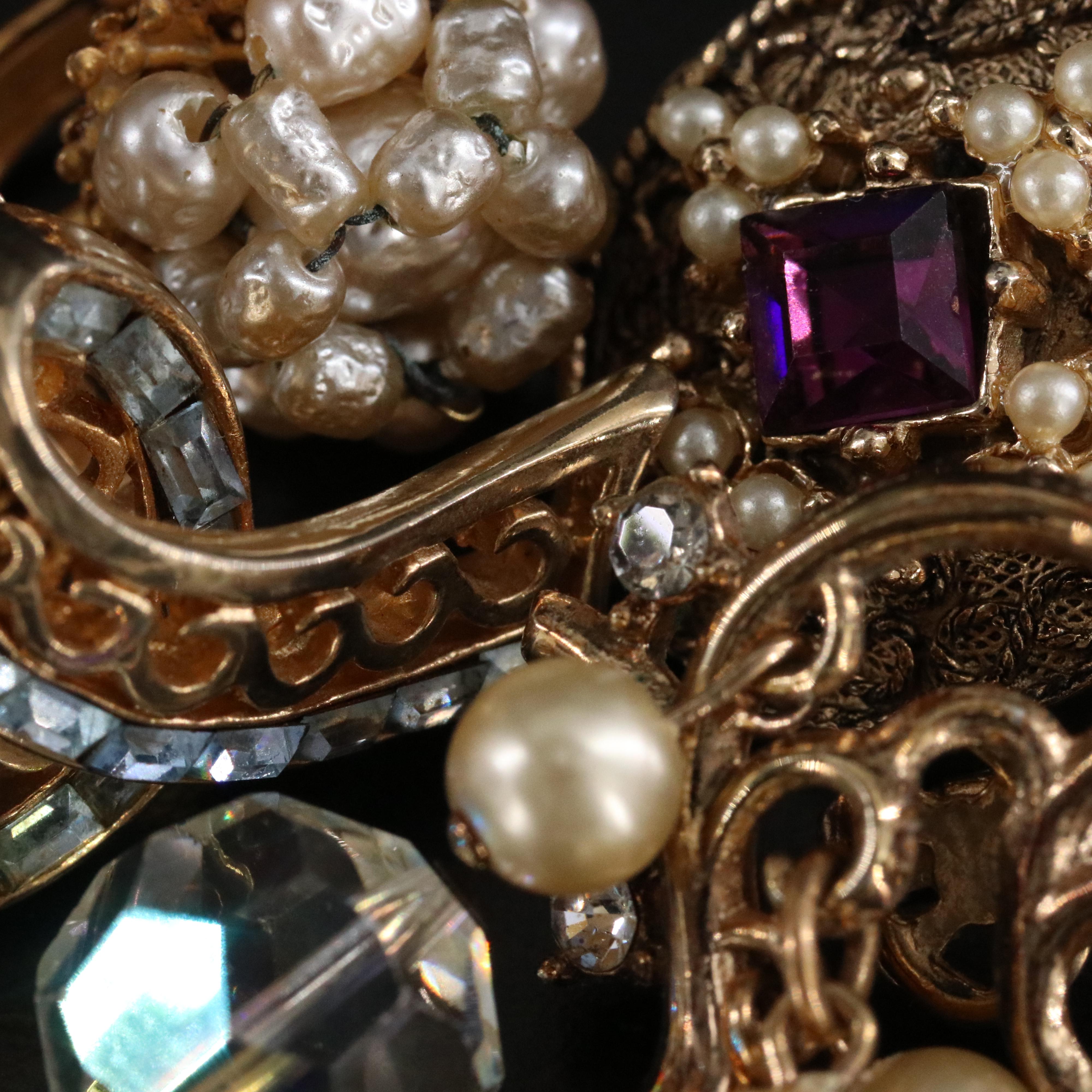 Miriam Haskell, Crystal and Trifari in Vintage Earring Collection