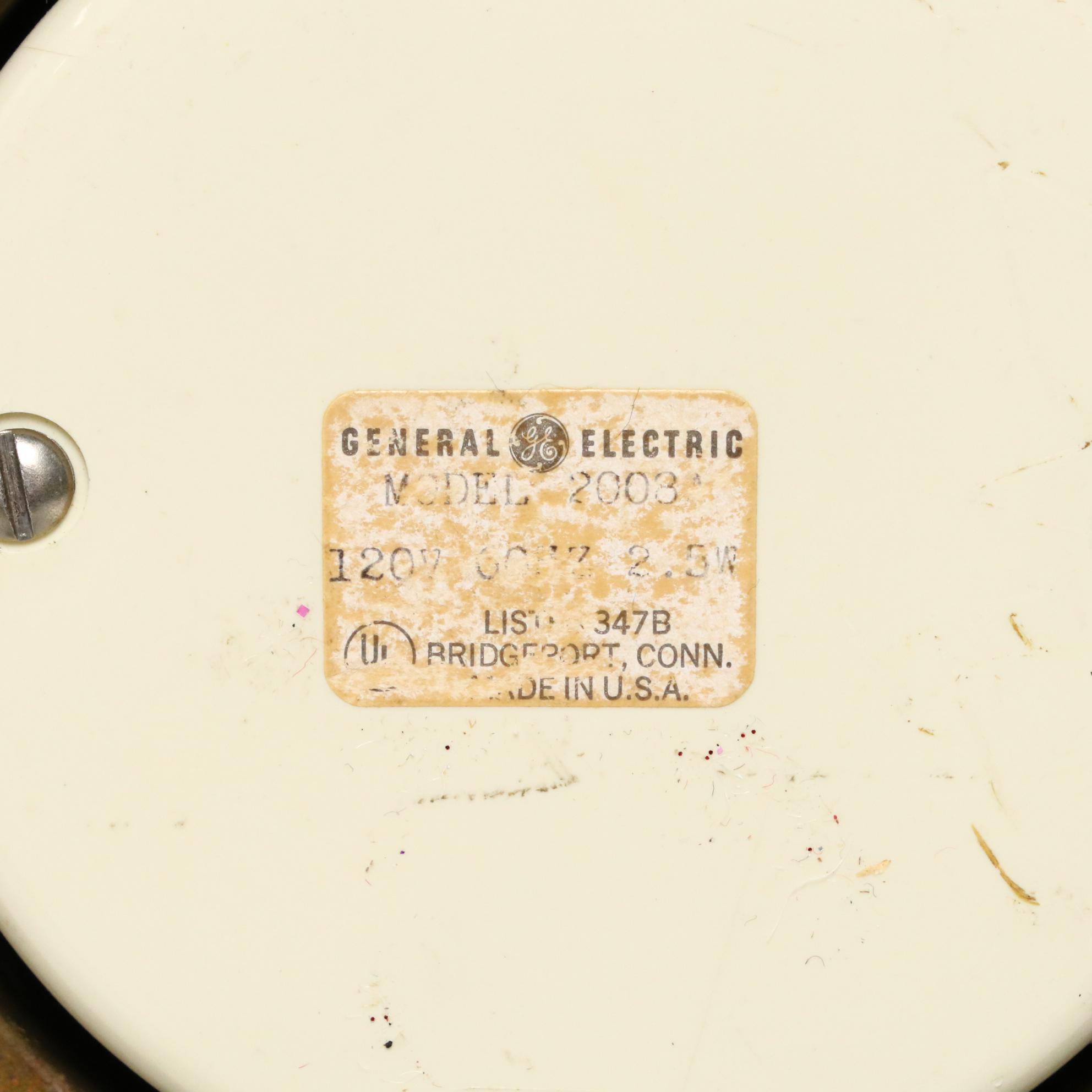 Salem General Electric Model 2003 Metal and Wood Wall Clock