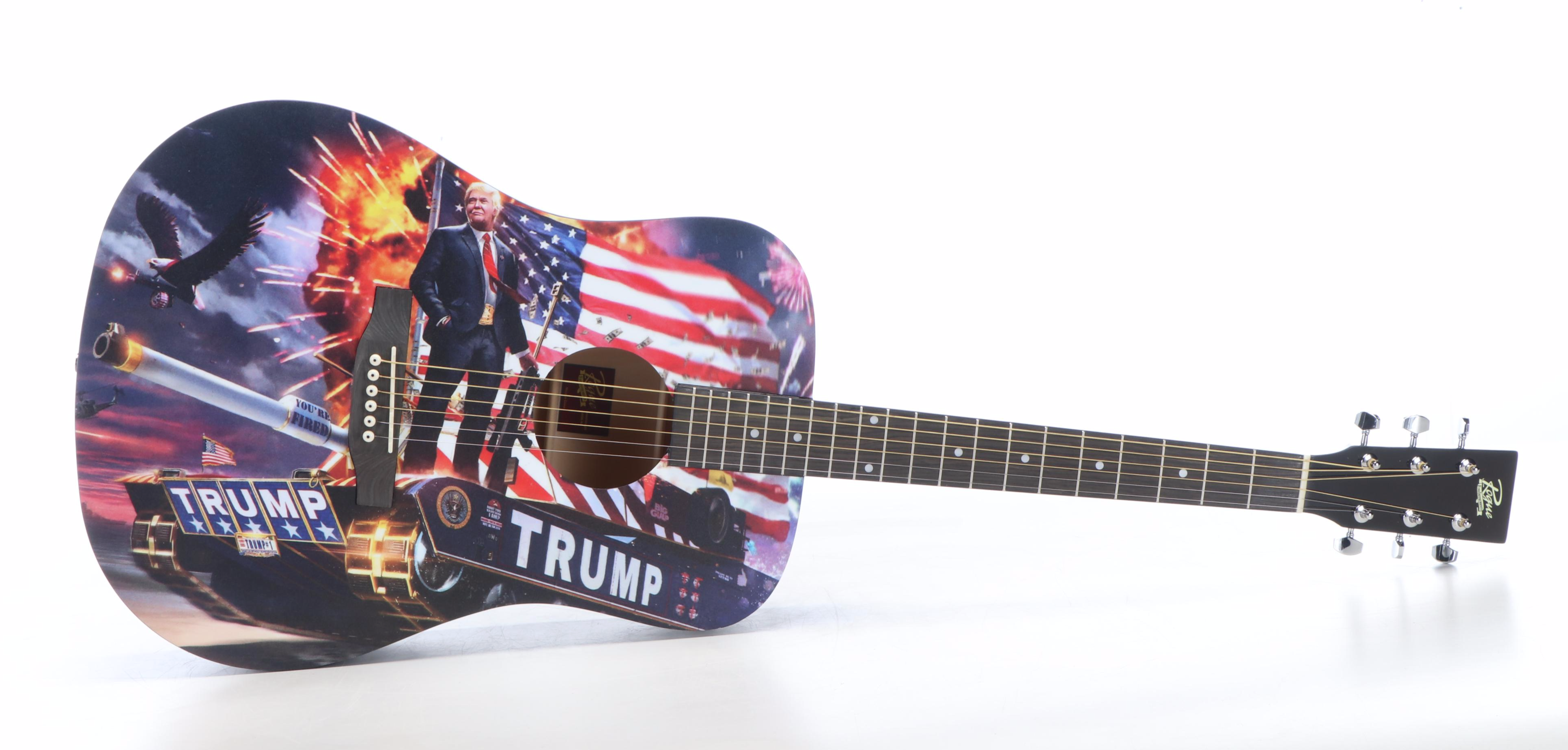 Donald Trump Wrapped Rogue Dreadnought RA 090-NA Acoustic Guitar