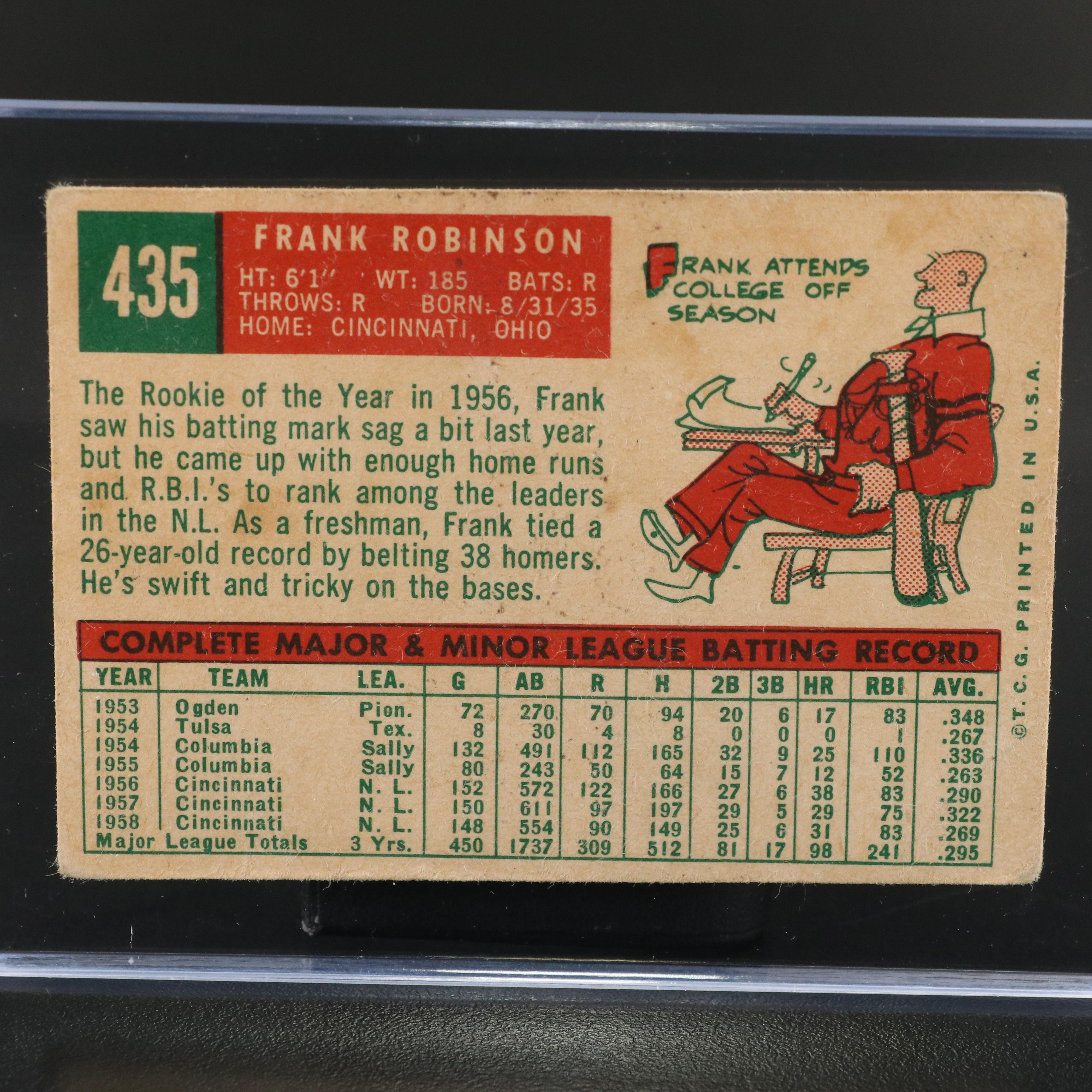 1959 Topps Frank Robinson Cincinnati Reds Baseball Card