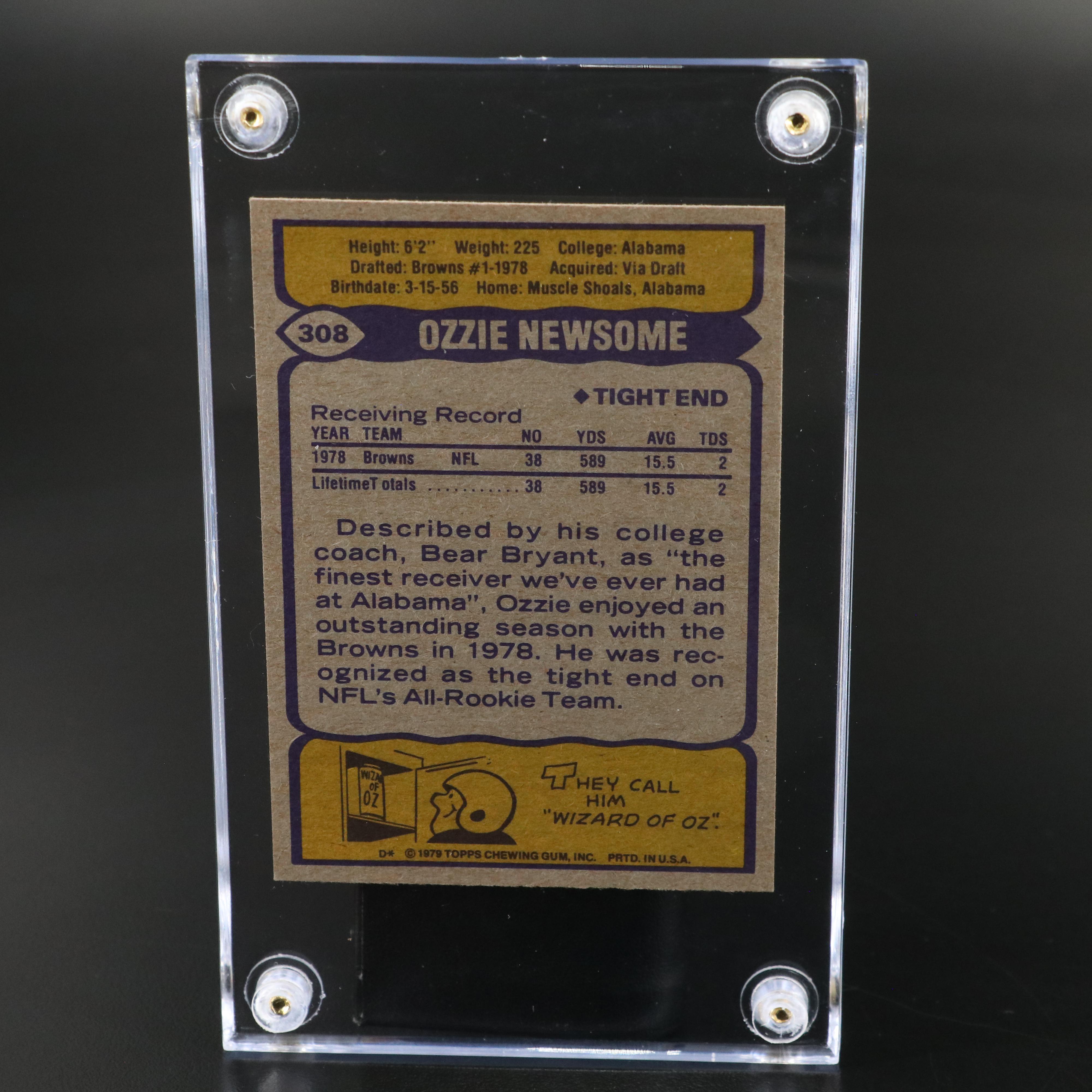 1979 Topps Ozzie Newsome Cleveland Browns Rookie Football Card