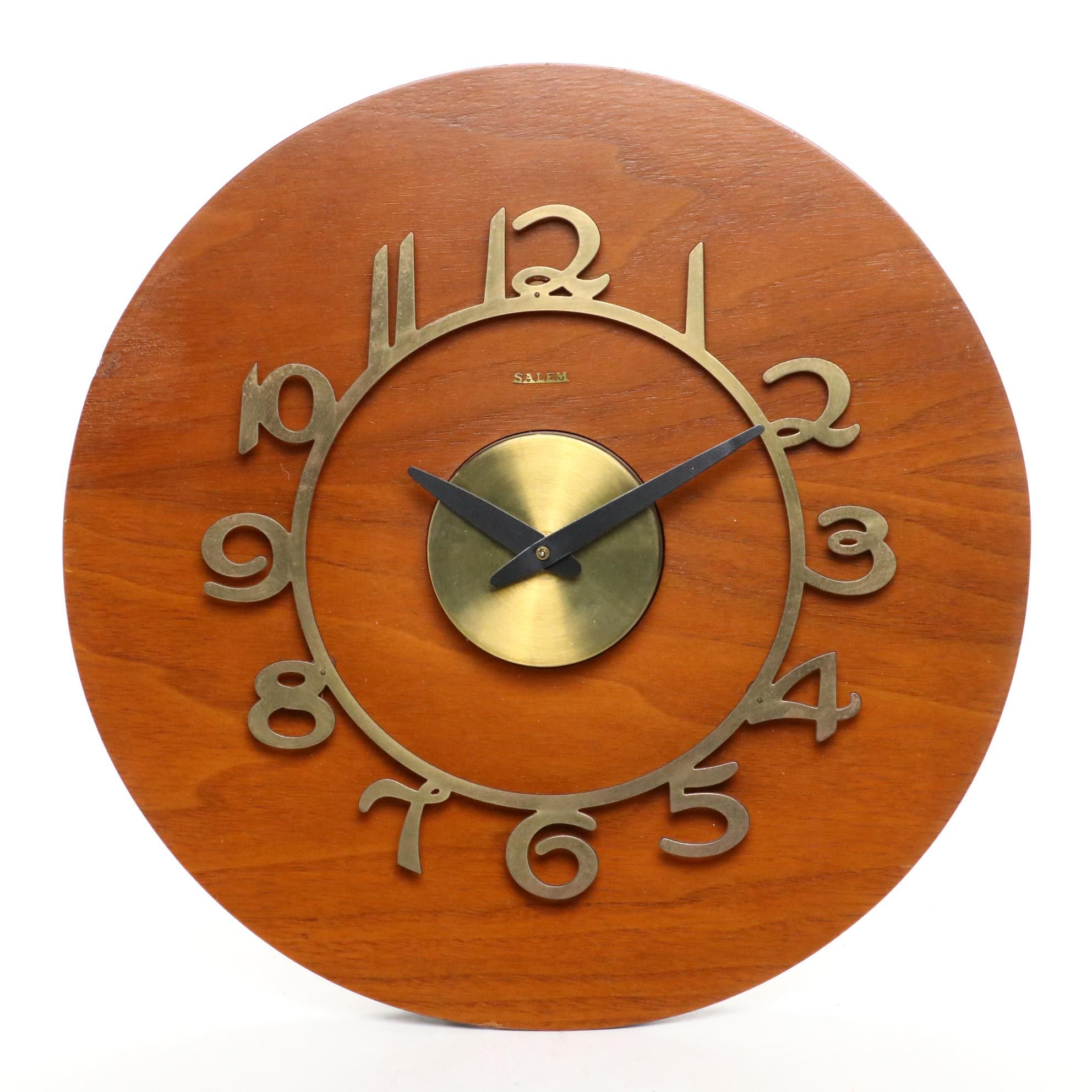 Salem General Electric Model 2003 Metal and Wood Wall Clock