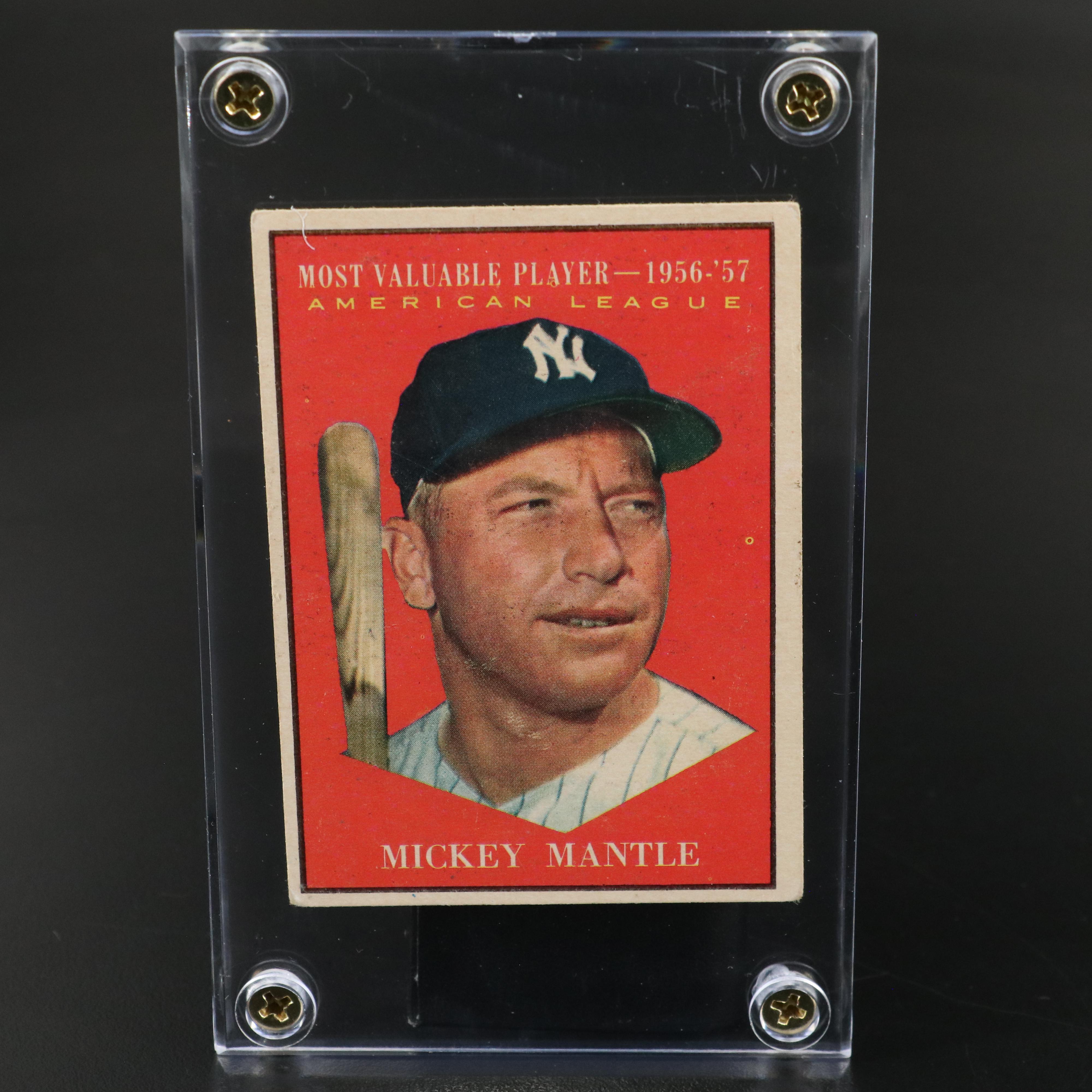 1961 Topps Mickey Mantle New York Yankees MVP Baseball Card