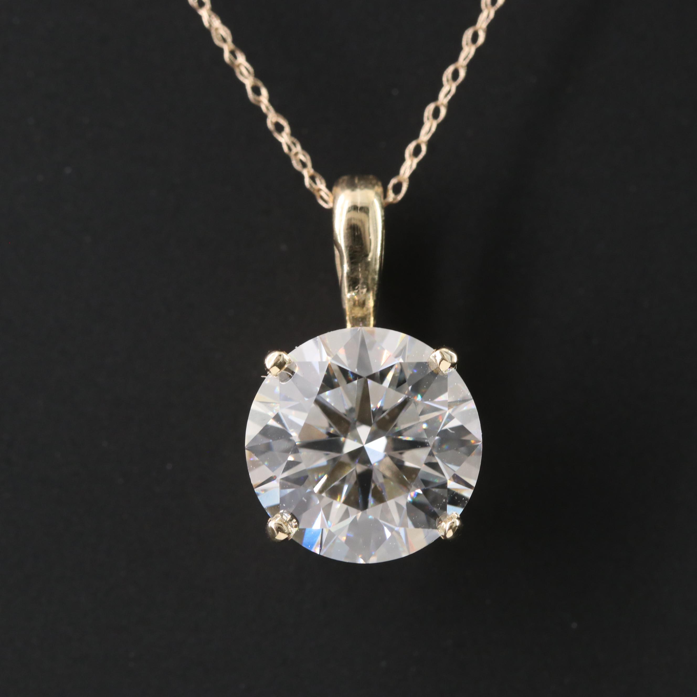 14K 4.35 CT Lab Grown Diamond Pendant Necklace with IGI Report