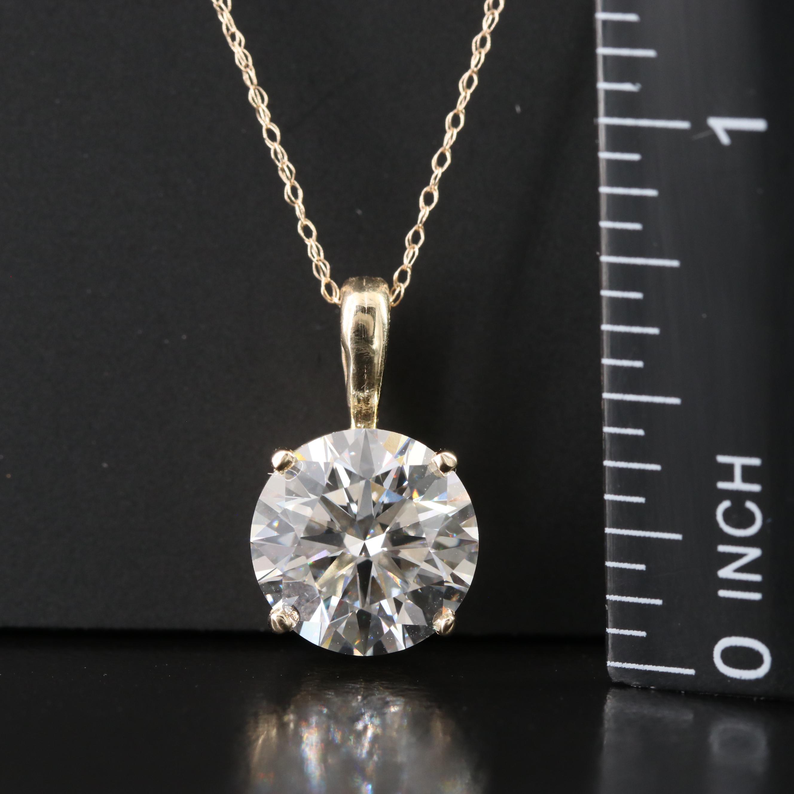 14K 4.35 CT Lab Grown Diamond Pendant Necklace with IGI Report