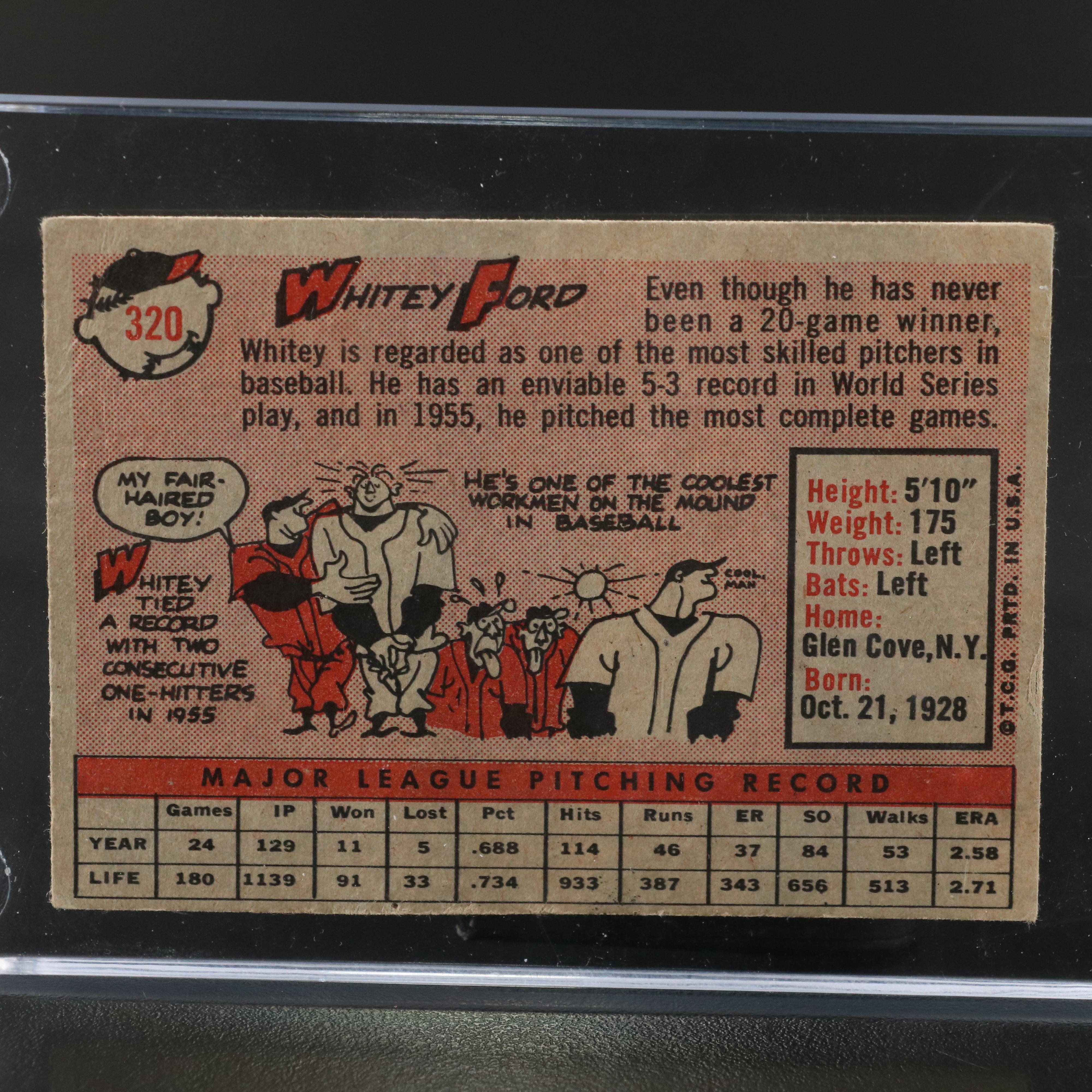 1958 Topps Whitey Ford New York Yankees Baseball Card