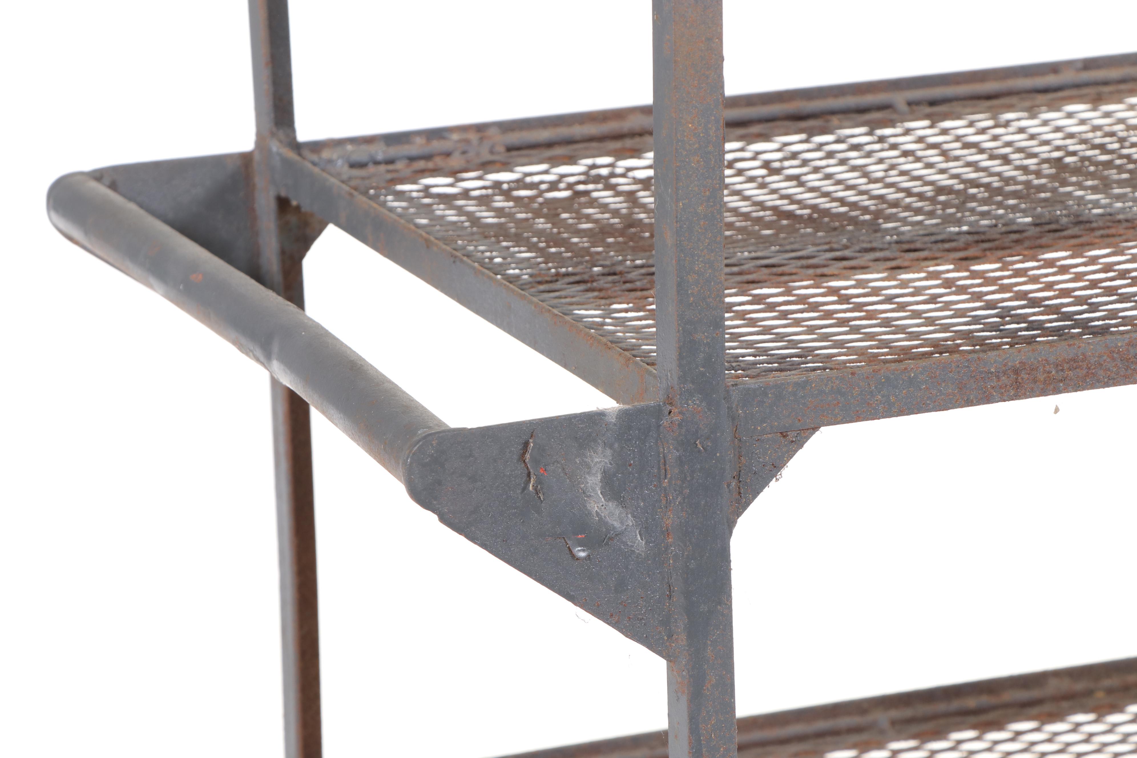 Industrial Iron and Wire Mesh Six-Tier Warehouse Cart