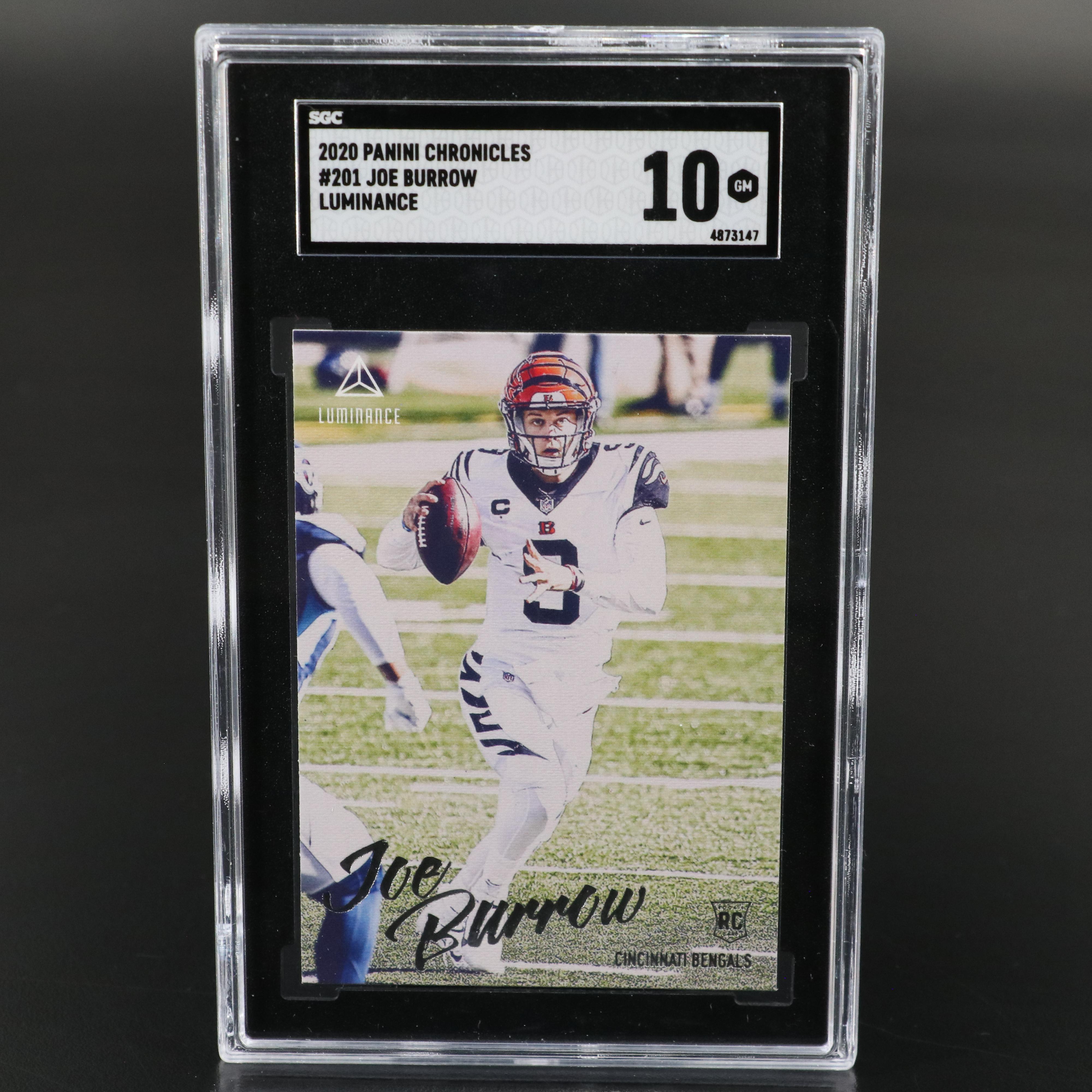 2020 Panini Chronicles Joe Burrow Luminance Rookie Football Card Graded SGC 10